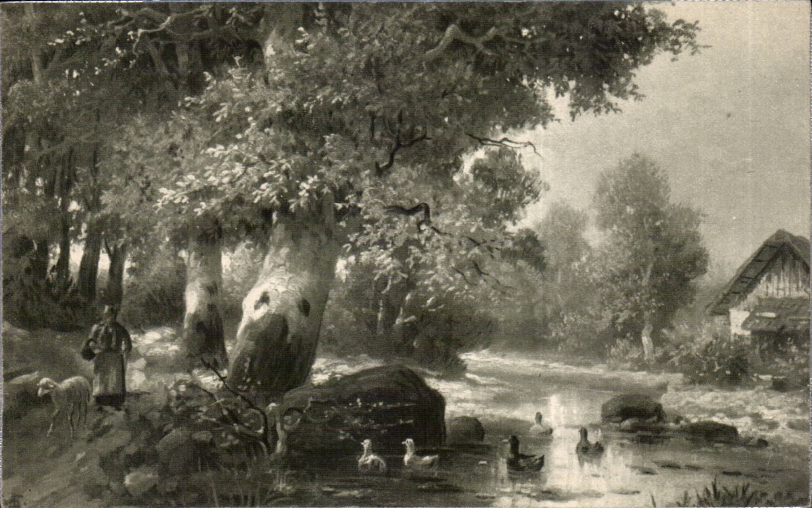 CPA Fantaisie Paysage de campagne 