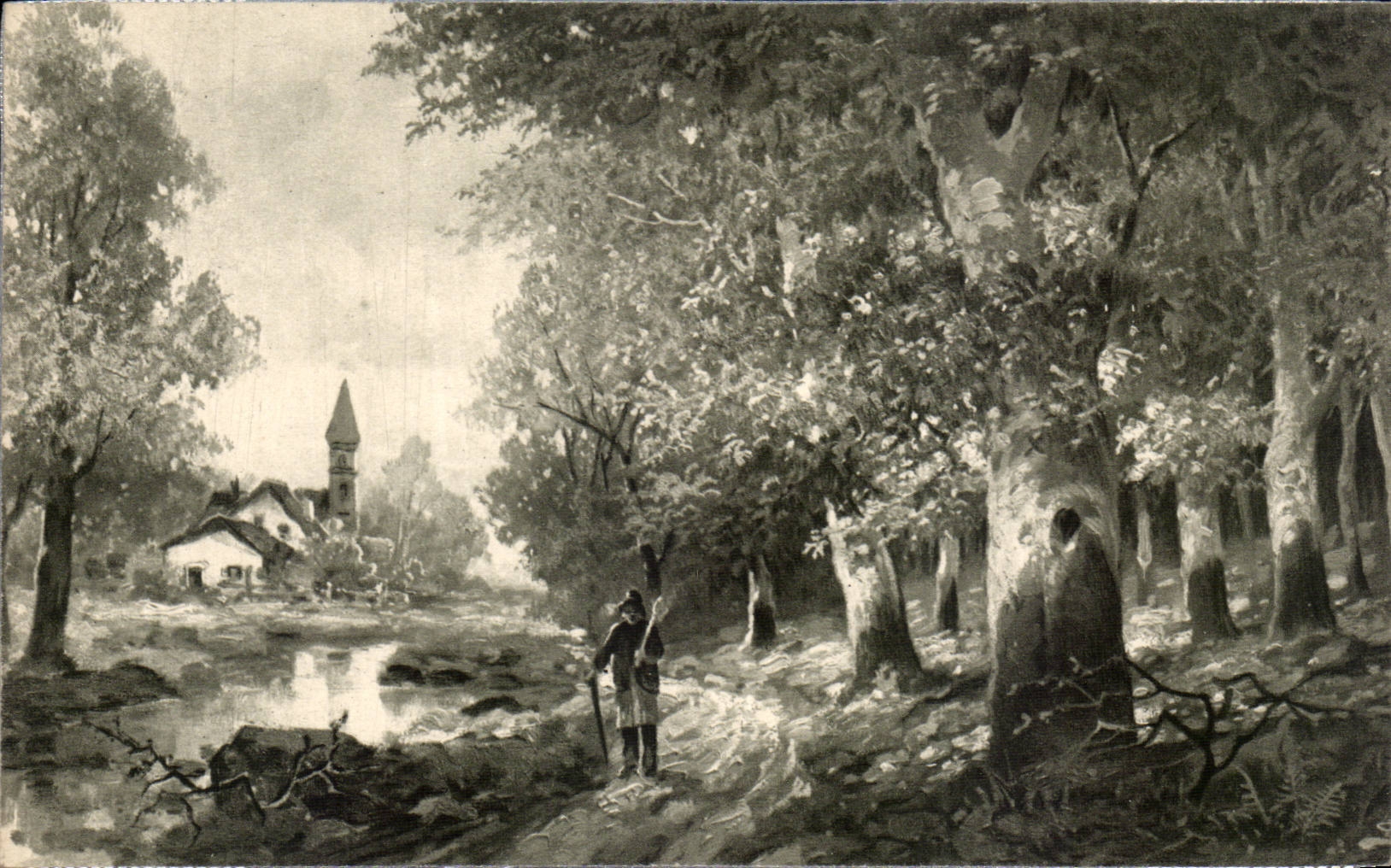 CPA Fantaisie Paysage de campagne 