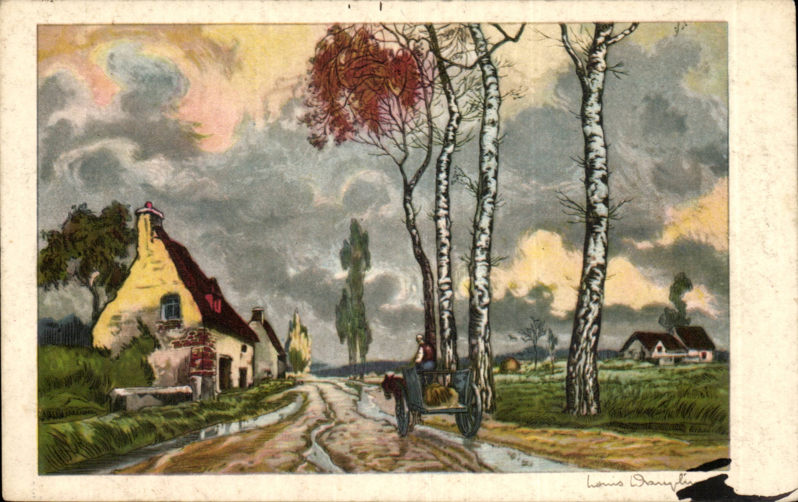 CPA Fantaisie Paysage de campagne 