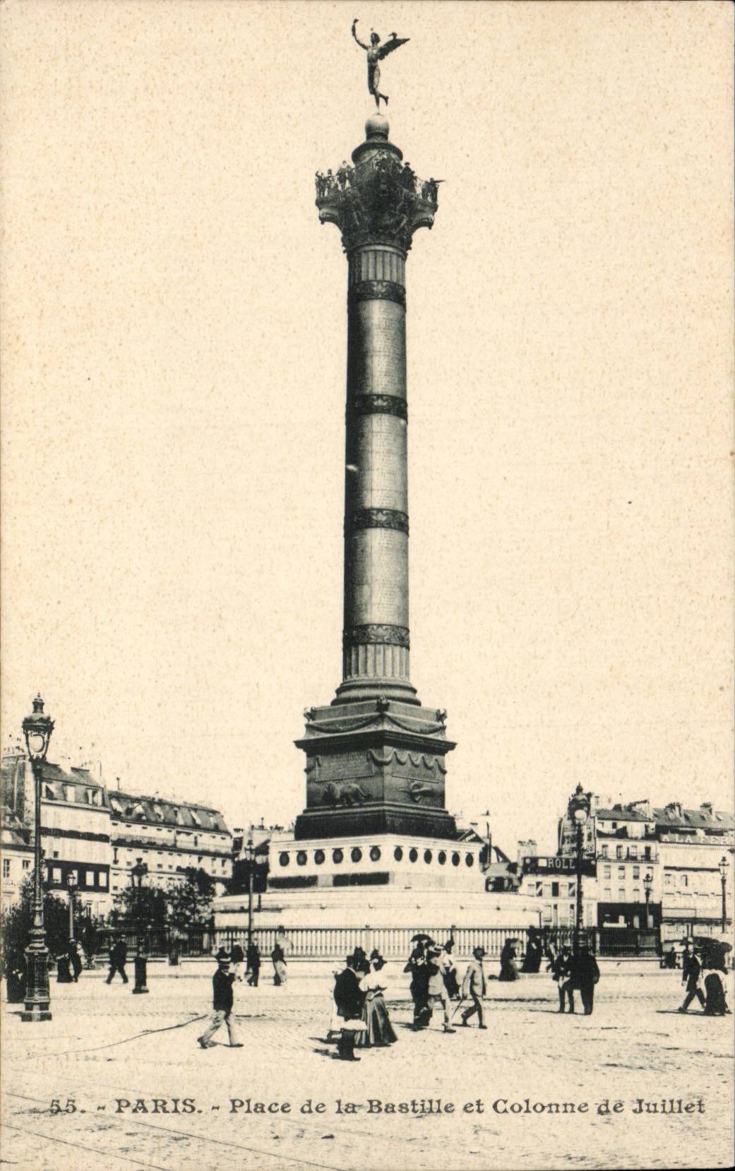 Paris CPA Places Bastille and column of July