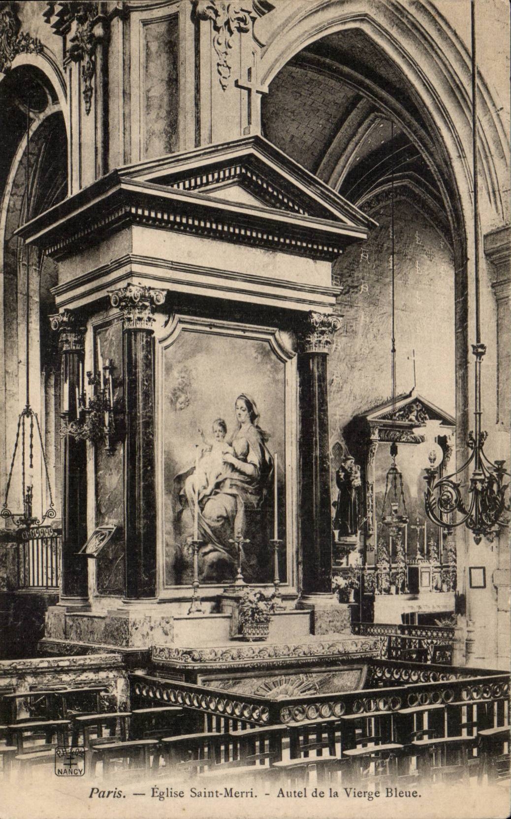 Paris CPA Eglise Saint merri Autel de la vierge bleue