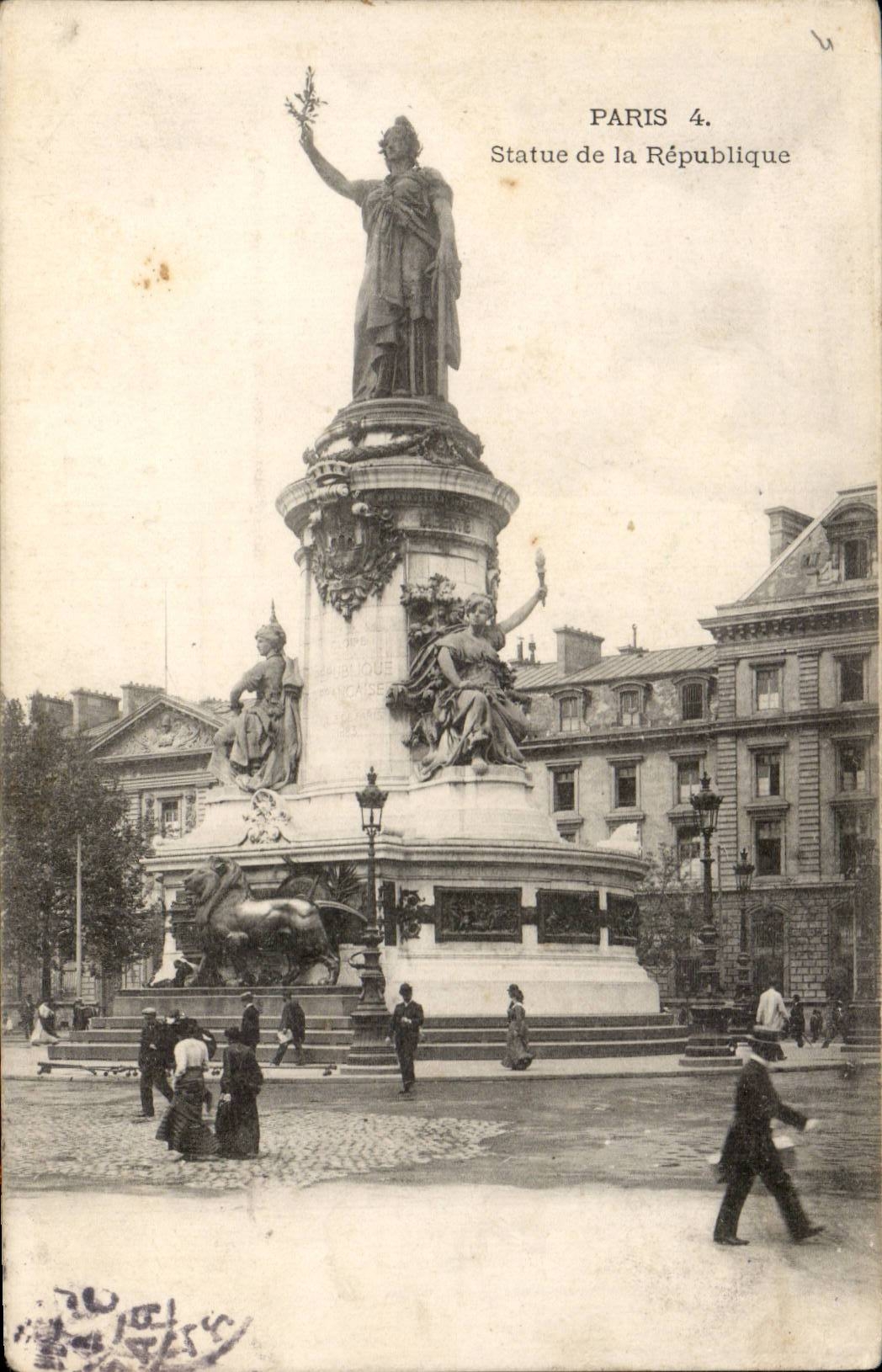 Statue Paris-CPA des Republik-Lowes