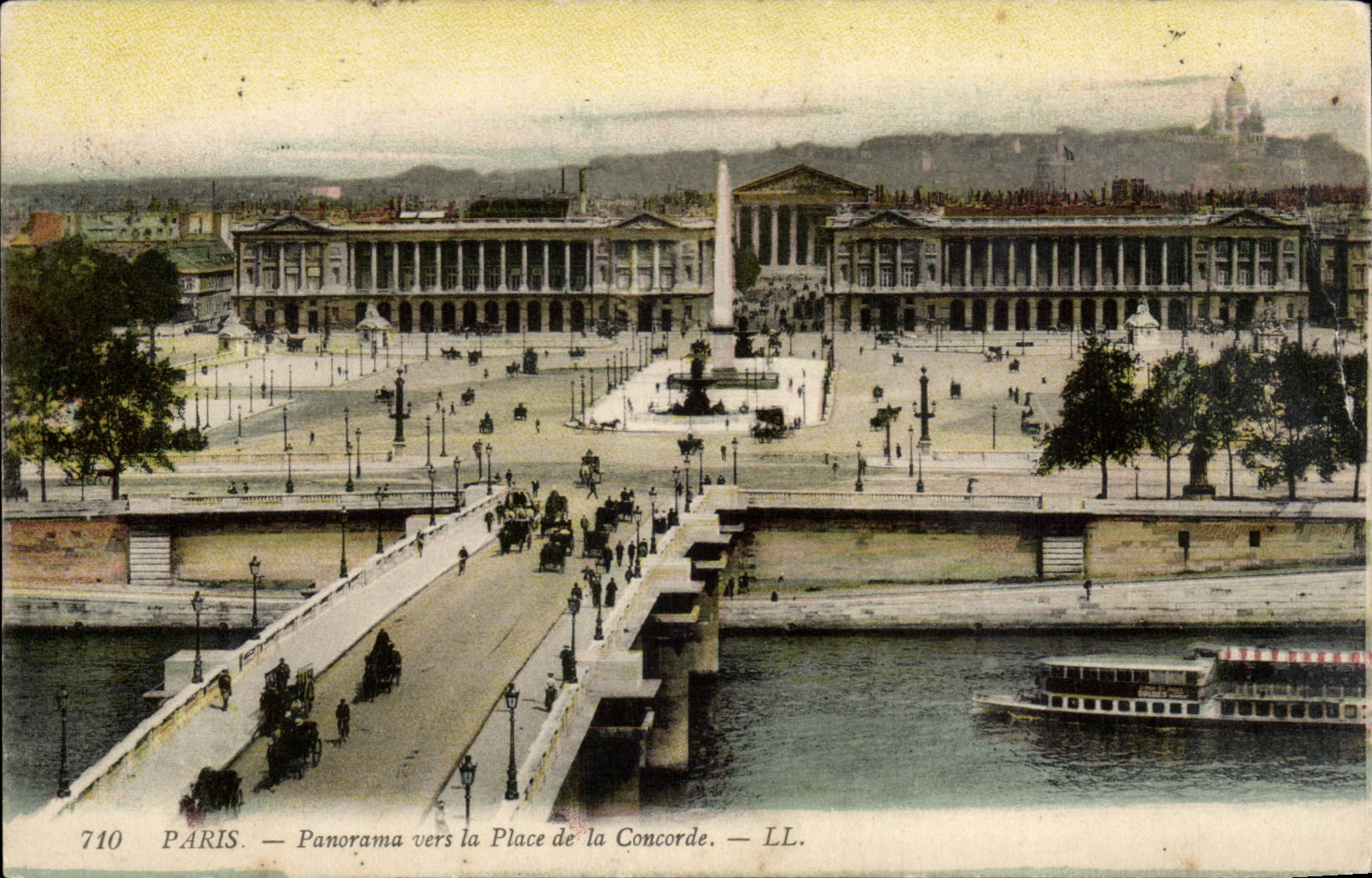 Paris CPA Panorama towards the place of the harmony and the Seine