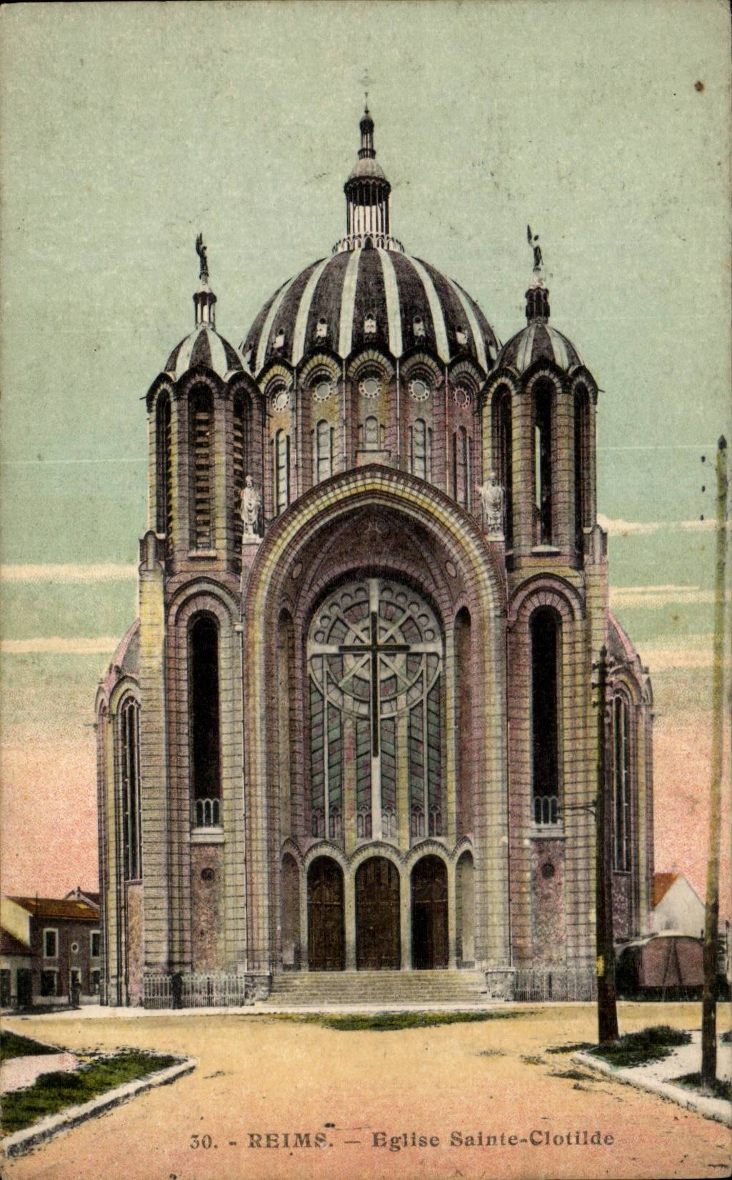 CPA Reims Church Sainte Clotilde