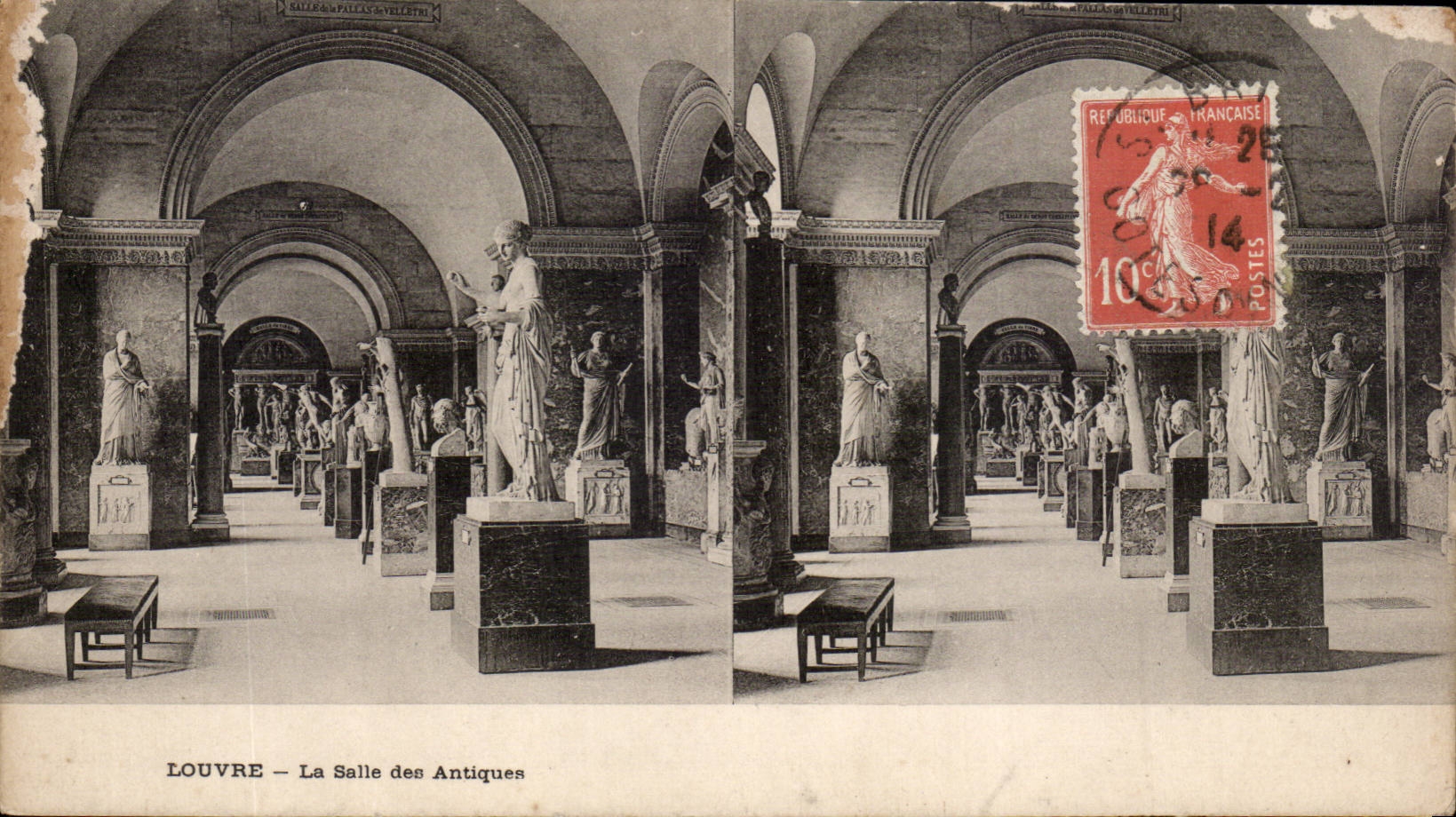 Paris CPA Louvre SAlle des Antiques Vues Stereoscopiques