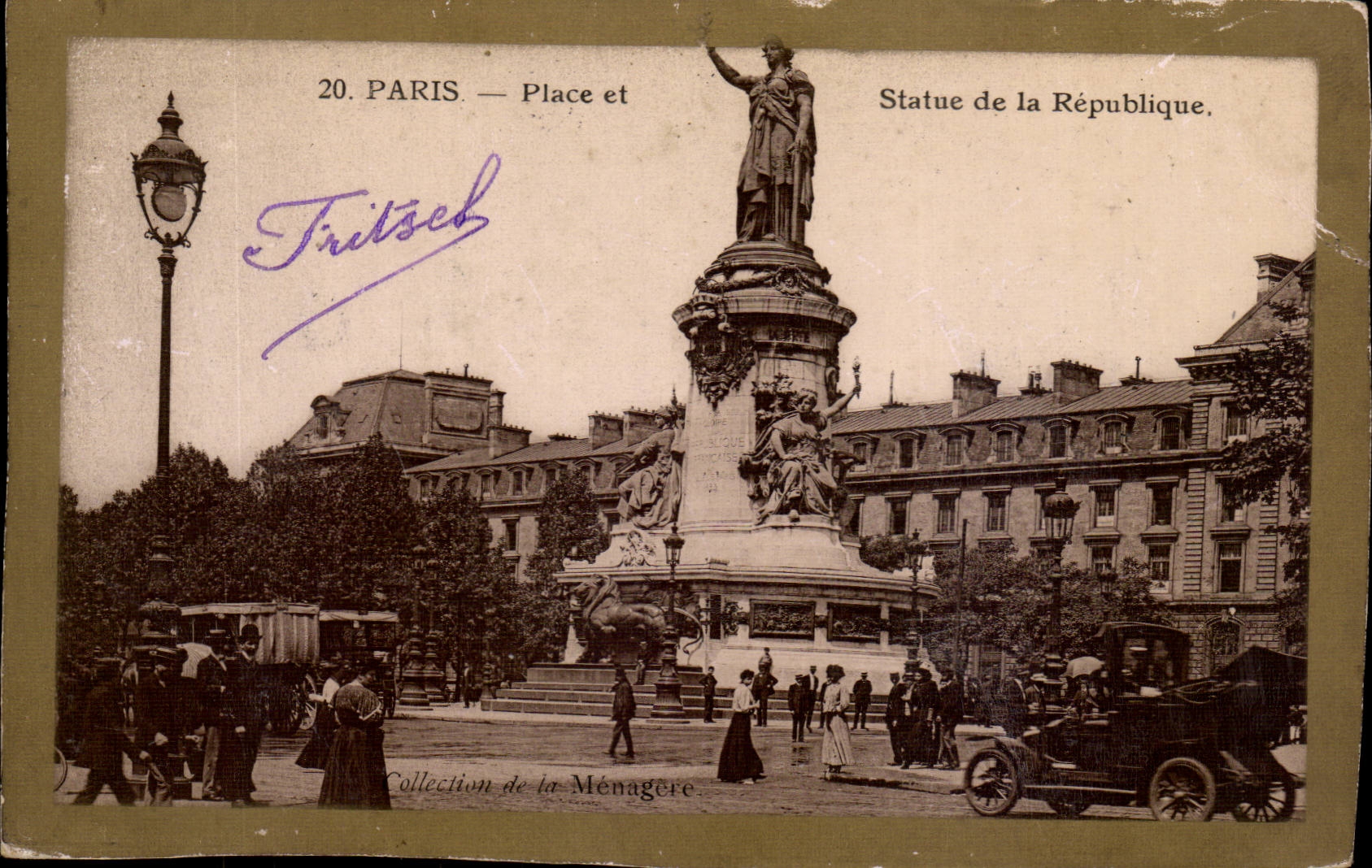 Paris CPA Statue of the Republic