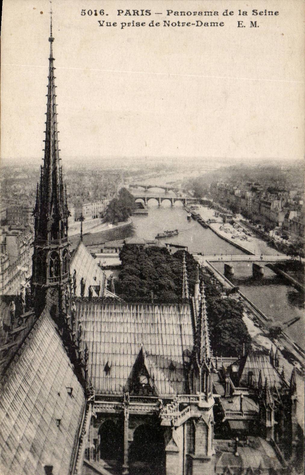 Paris CPA Panorama de la SEine Vue prise de Notre Dame