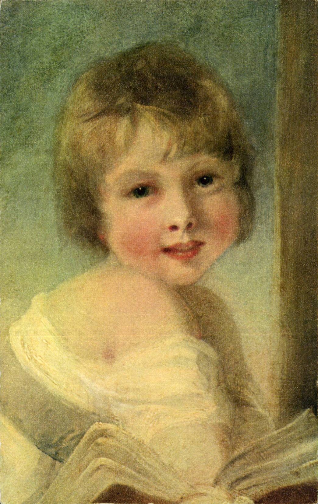 CPSM Hoppner Jeuen efemme et enfant Musee du louvre Paris