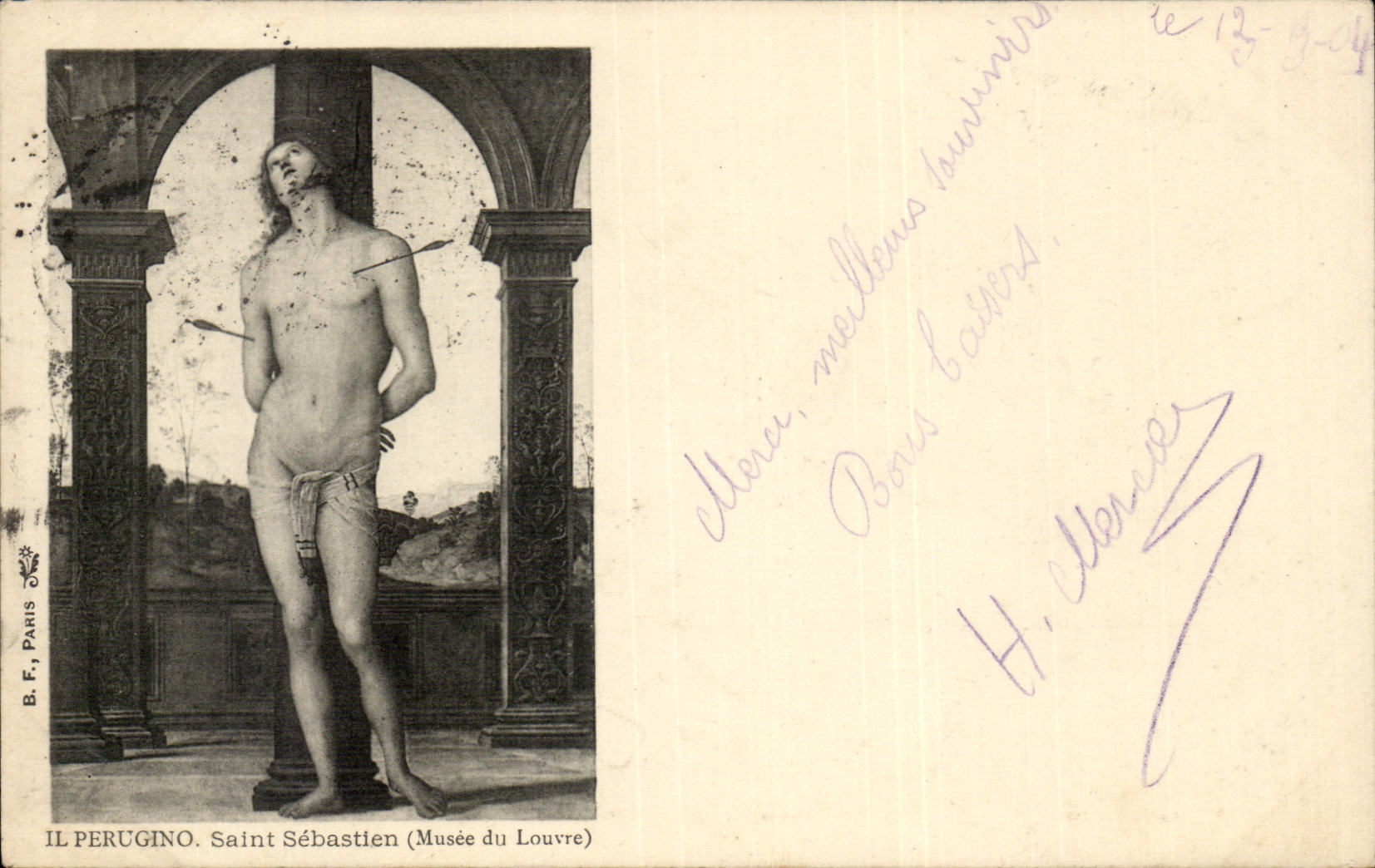 CPA Perugino Saint Sebastien Musee du Louvre Paris