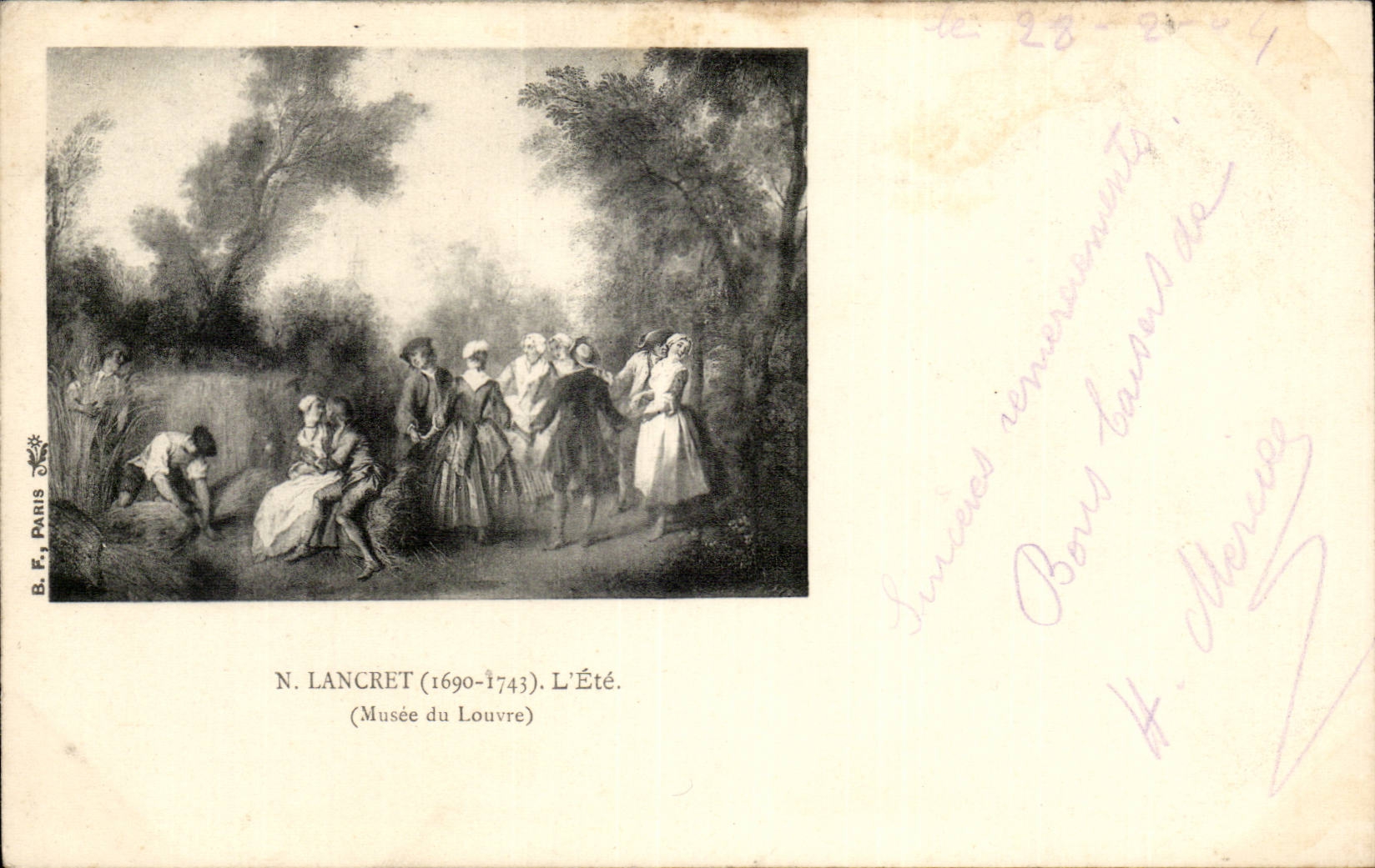 CPA Fantaisie Lancret L'ete Musee du Louvre Paris 