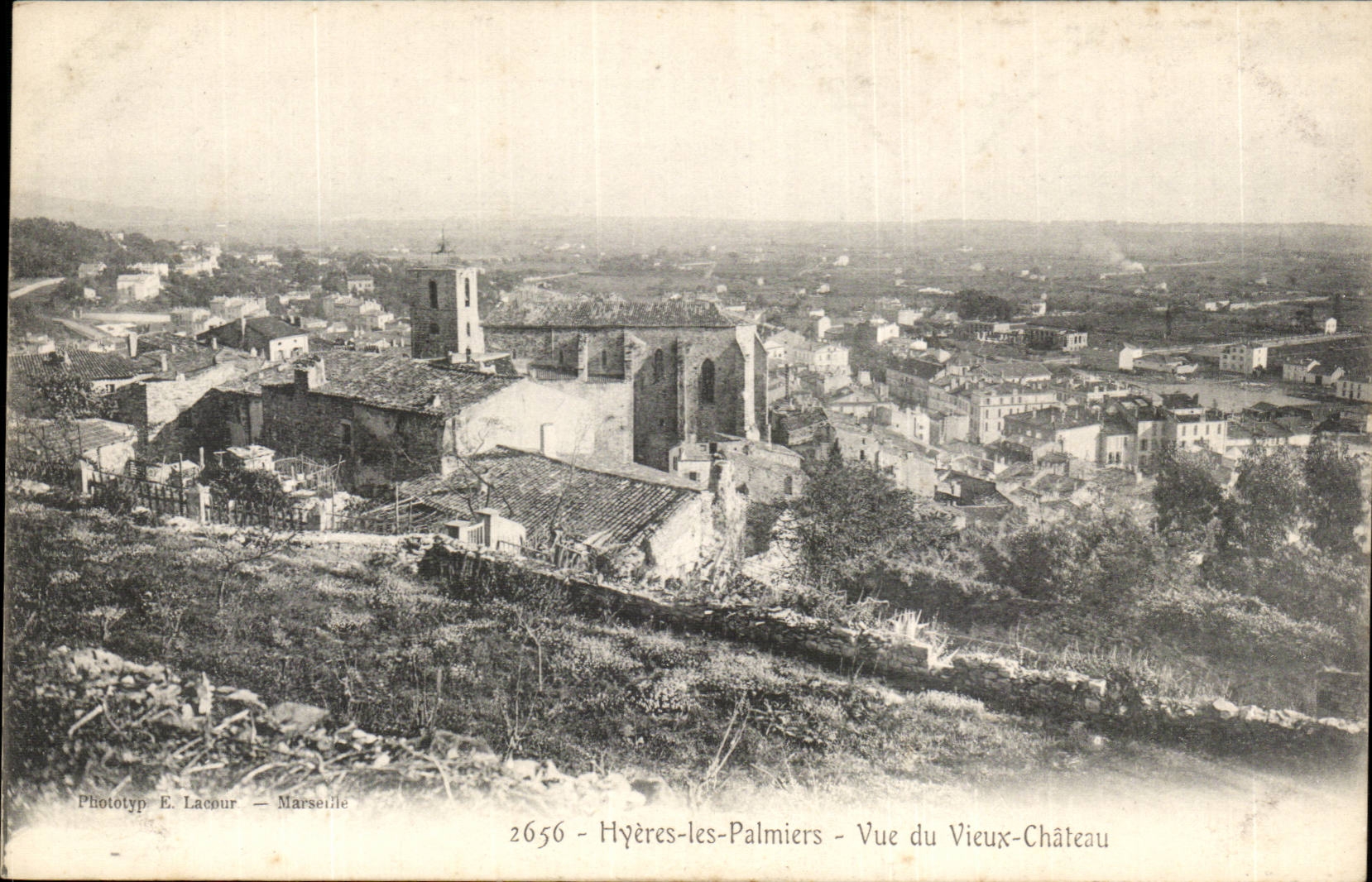 Hyeres Palmen CPA gesehen vom alten Schloss