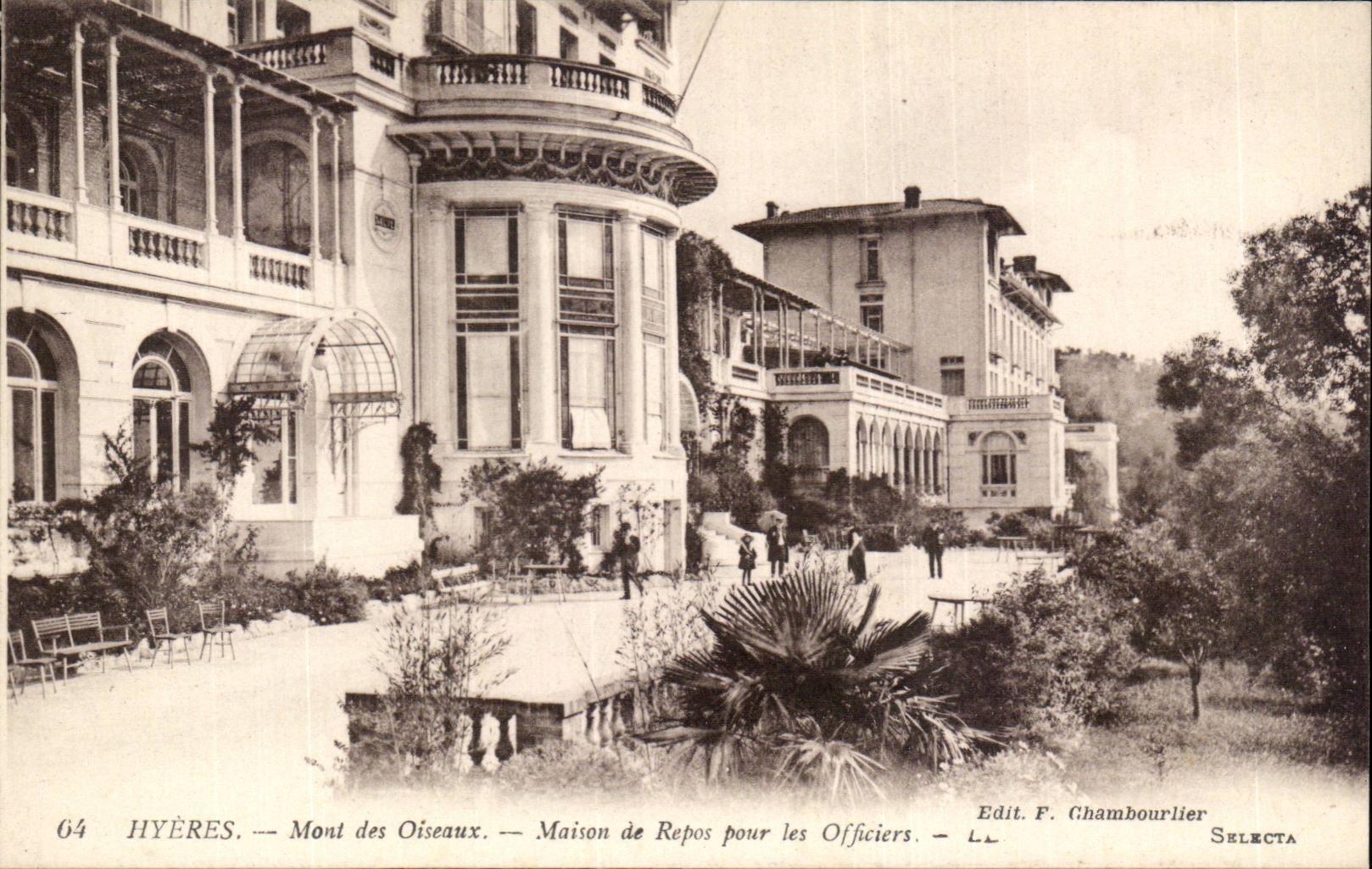 Hyeres Palmen CPA Einfassung des Genesungsheimes der Vogel fur die Offiziere