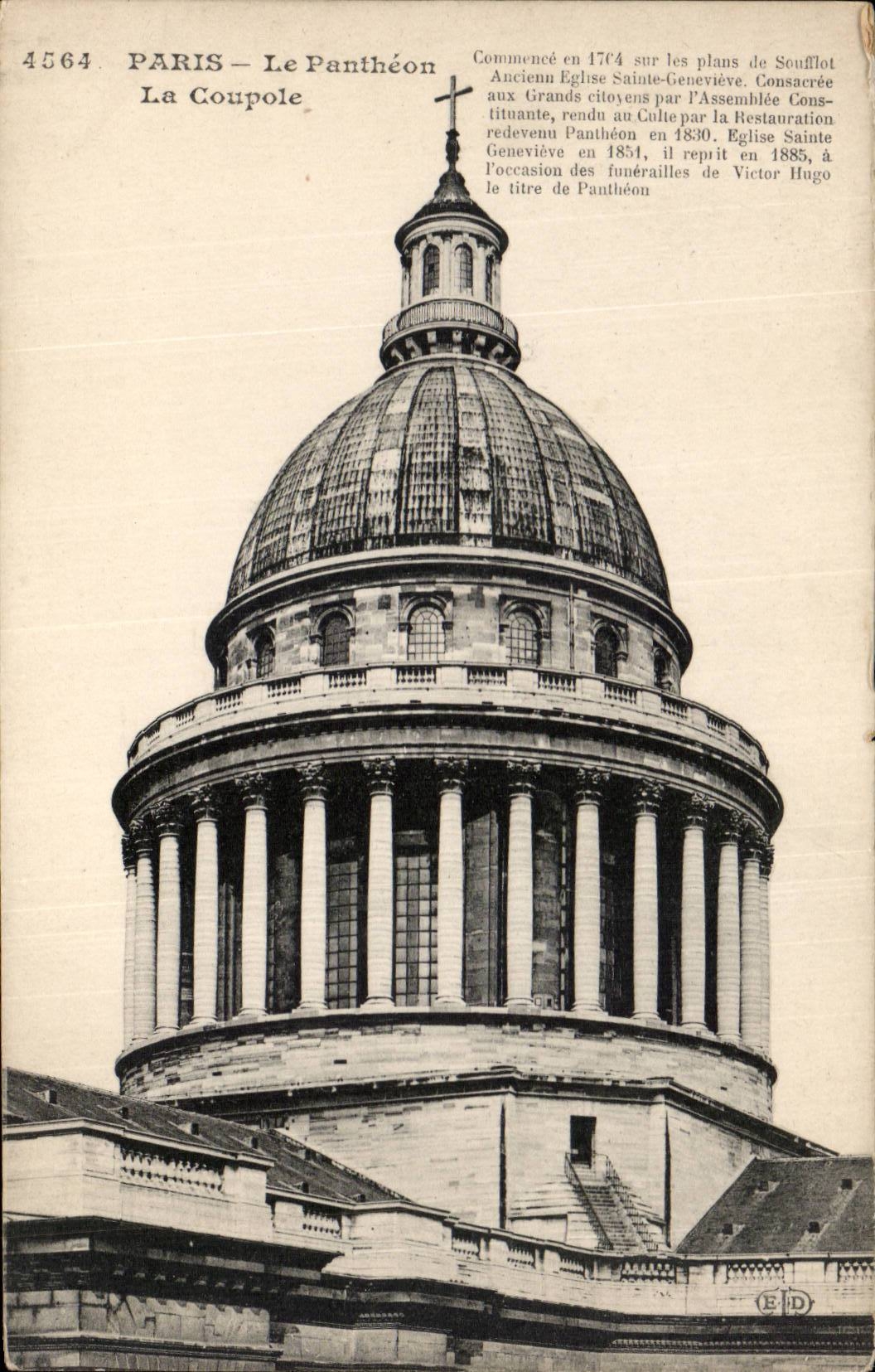Paris CPA the Pantheon the cupola