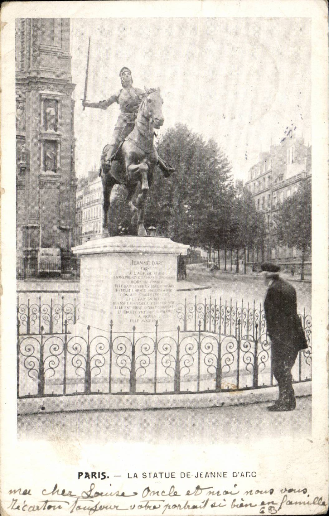 Statue Paris-CPA von Jeanne des Bogens