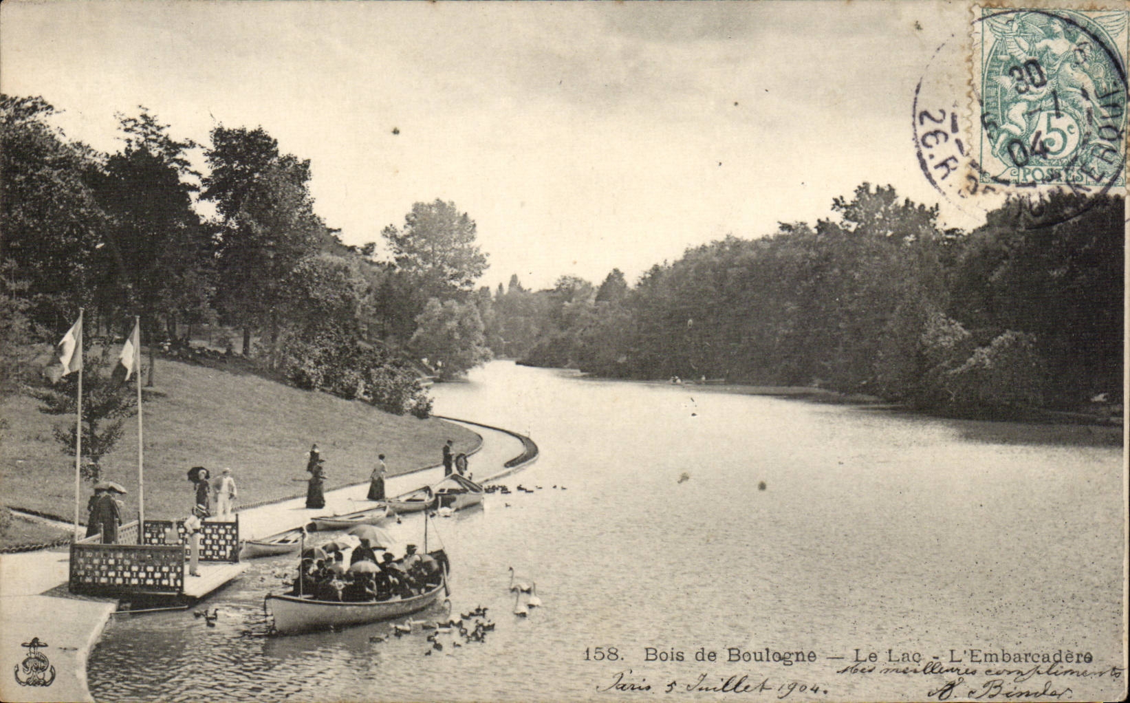 Paris CPA Bois de Boulogne le lac l'embarcadere