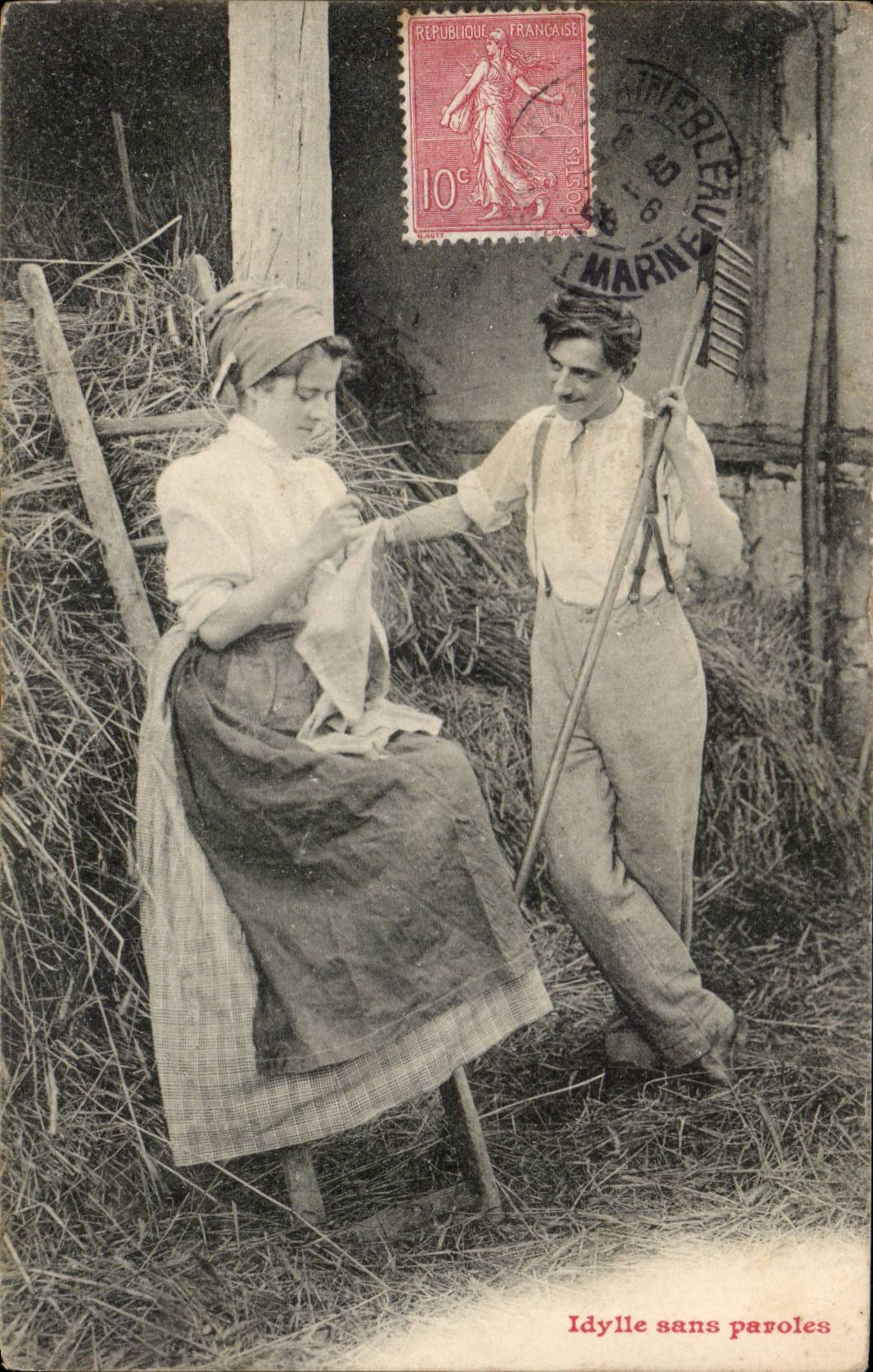 CPA Phantasie Idylle Folklore ohne Wort