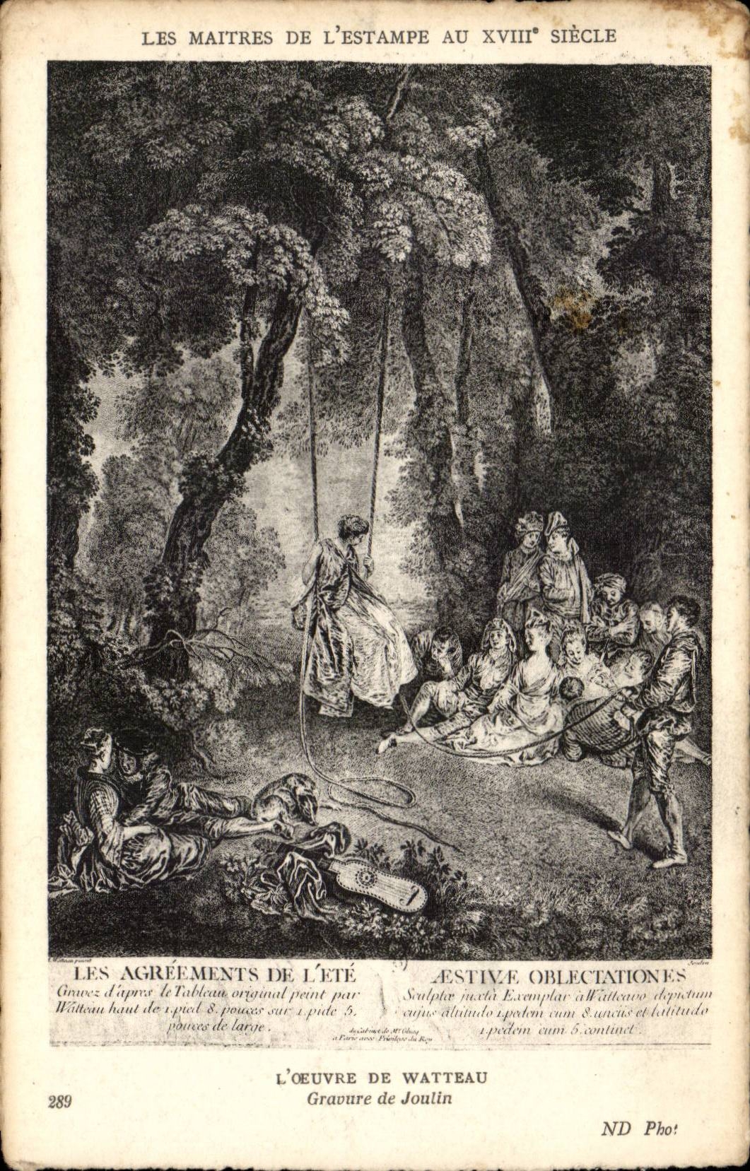 CPA Les maitres de l'estampe au 18eme Les agrements de l'ete Watteau joulin