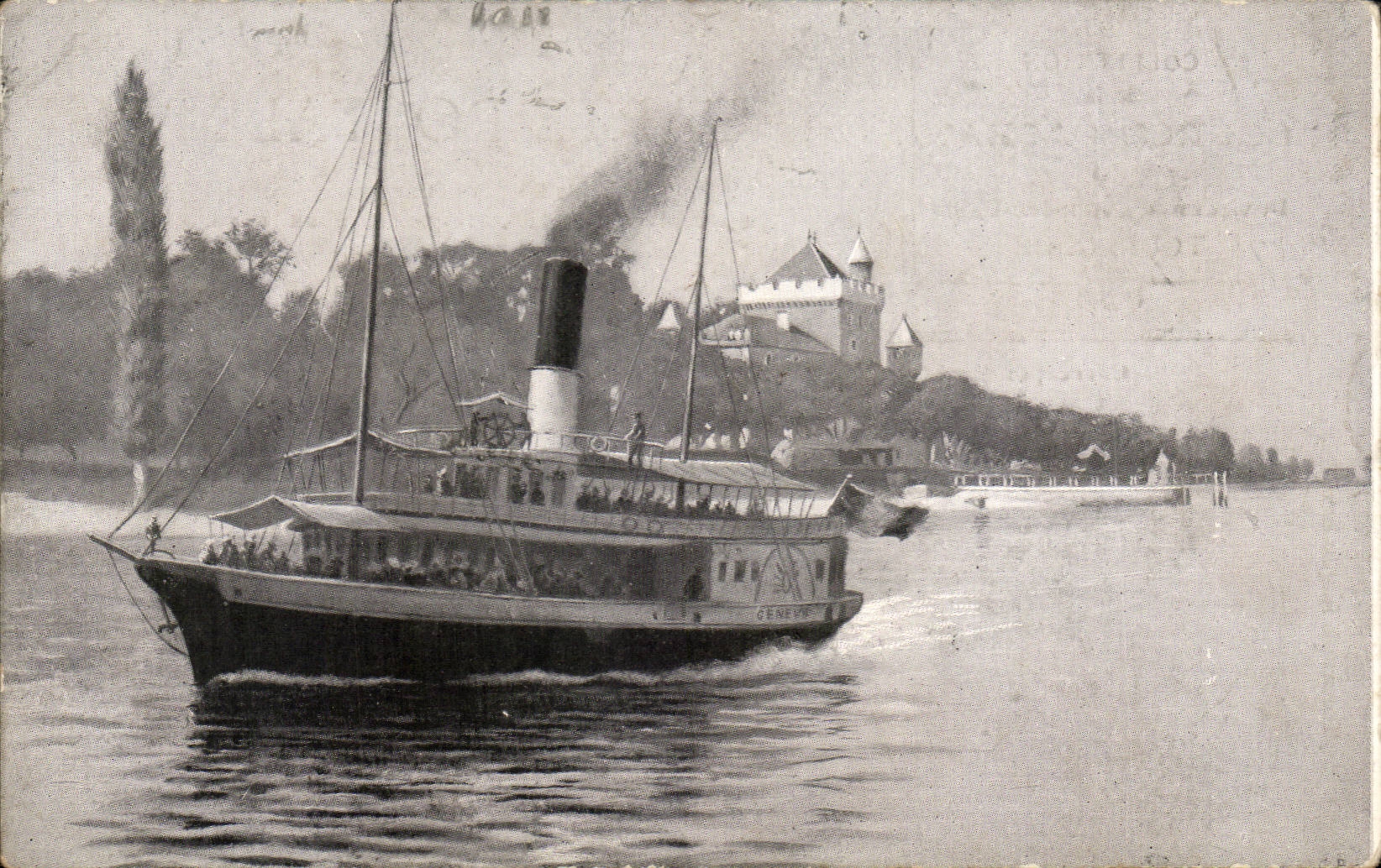 CPA Surroundings of Evian les Bains Tourronde Boat Lake Annecy