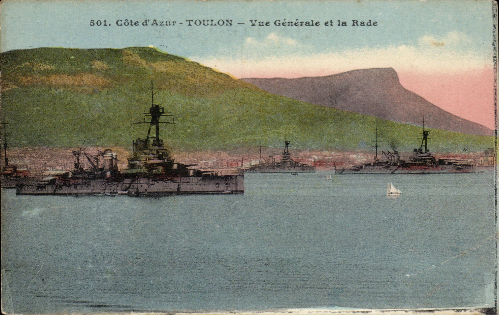 CPA Toulon View of the roads boat armours