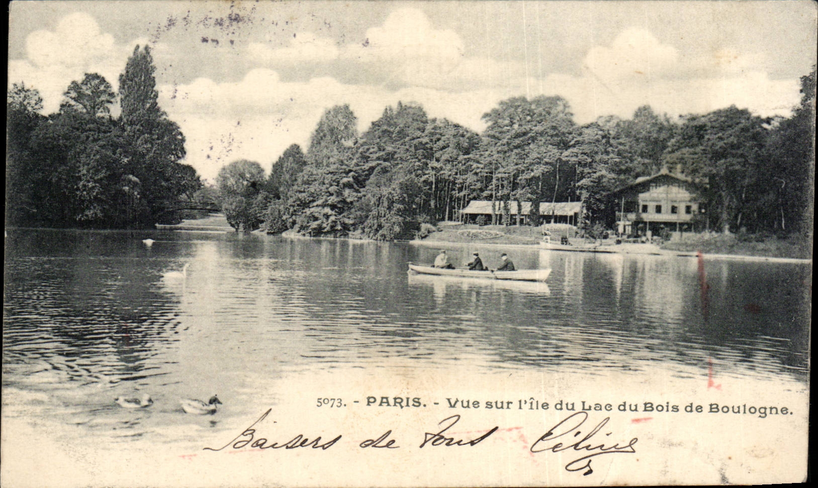 Paris CPA Vue sur l'ile du Bois de Boulogne