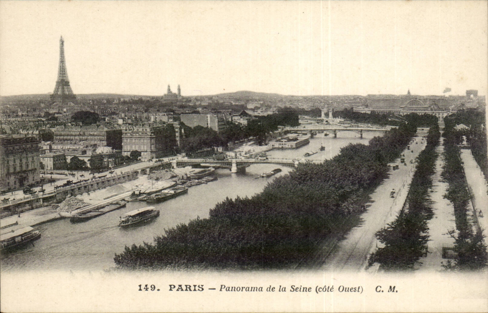Paris CPA Panorama de la Seine Tour Eiffel