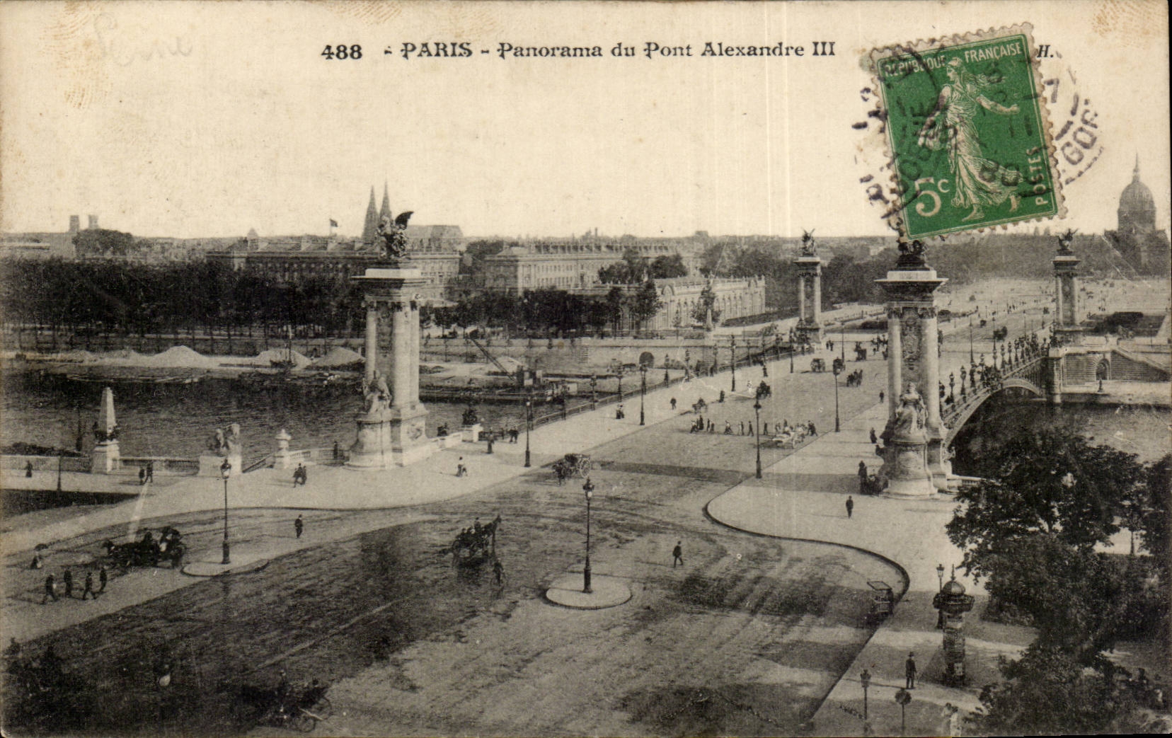 Paris CPA panorama of the bridge Alexandre III