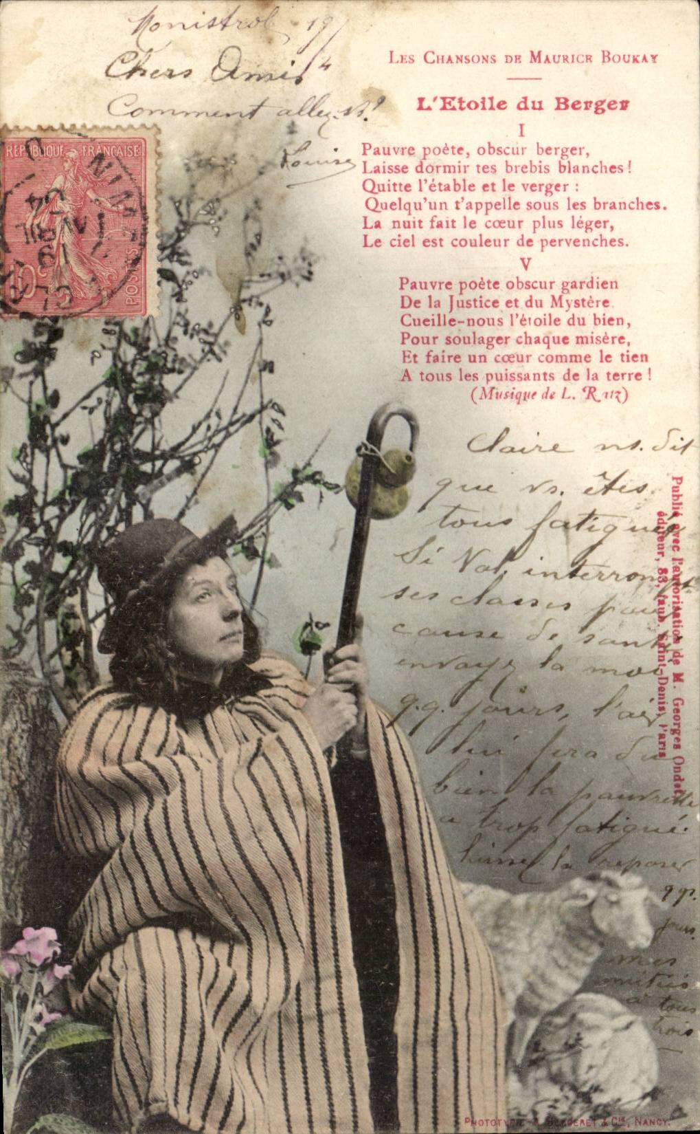 CPA Fantasy songs of Maurice Boukay the star of the shepherd Sheep