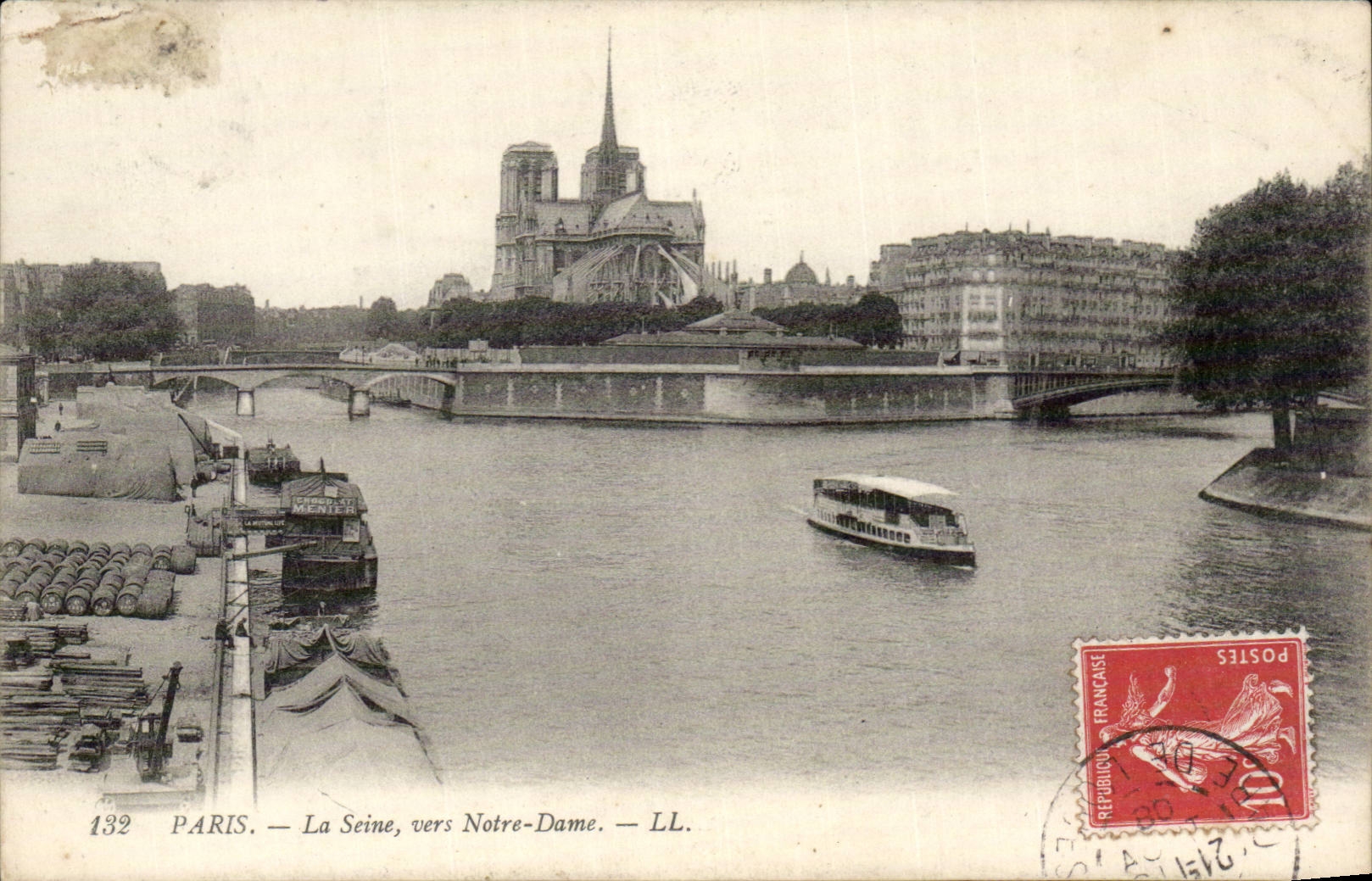 Paris CPA La Seine vers Notre DAme