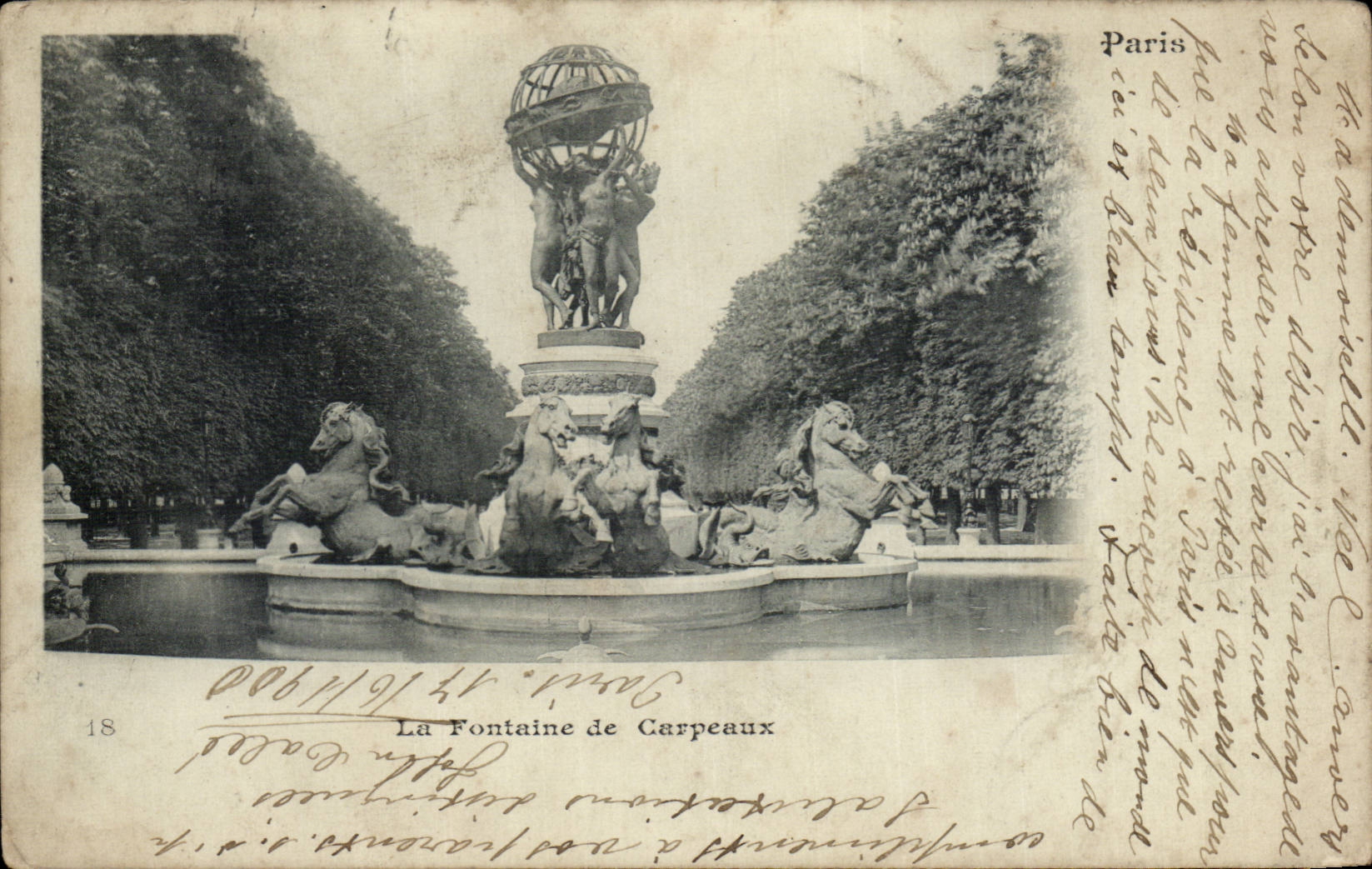 Paris CPA Fountain of Carpeaux