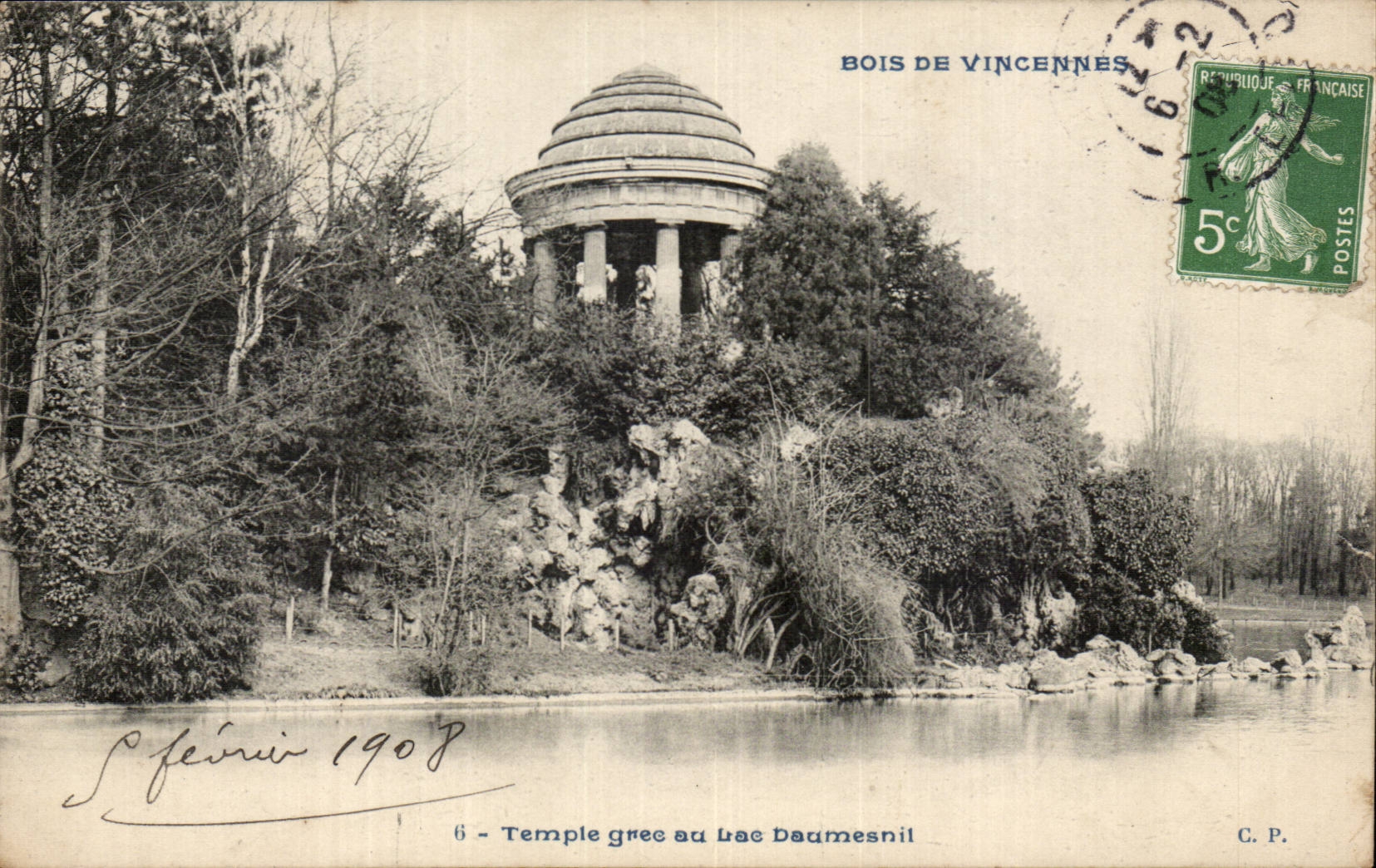 Paris CPA Greek Temple of the lake Daumesnil Wood of Vincennes