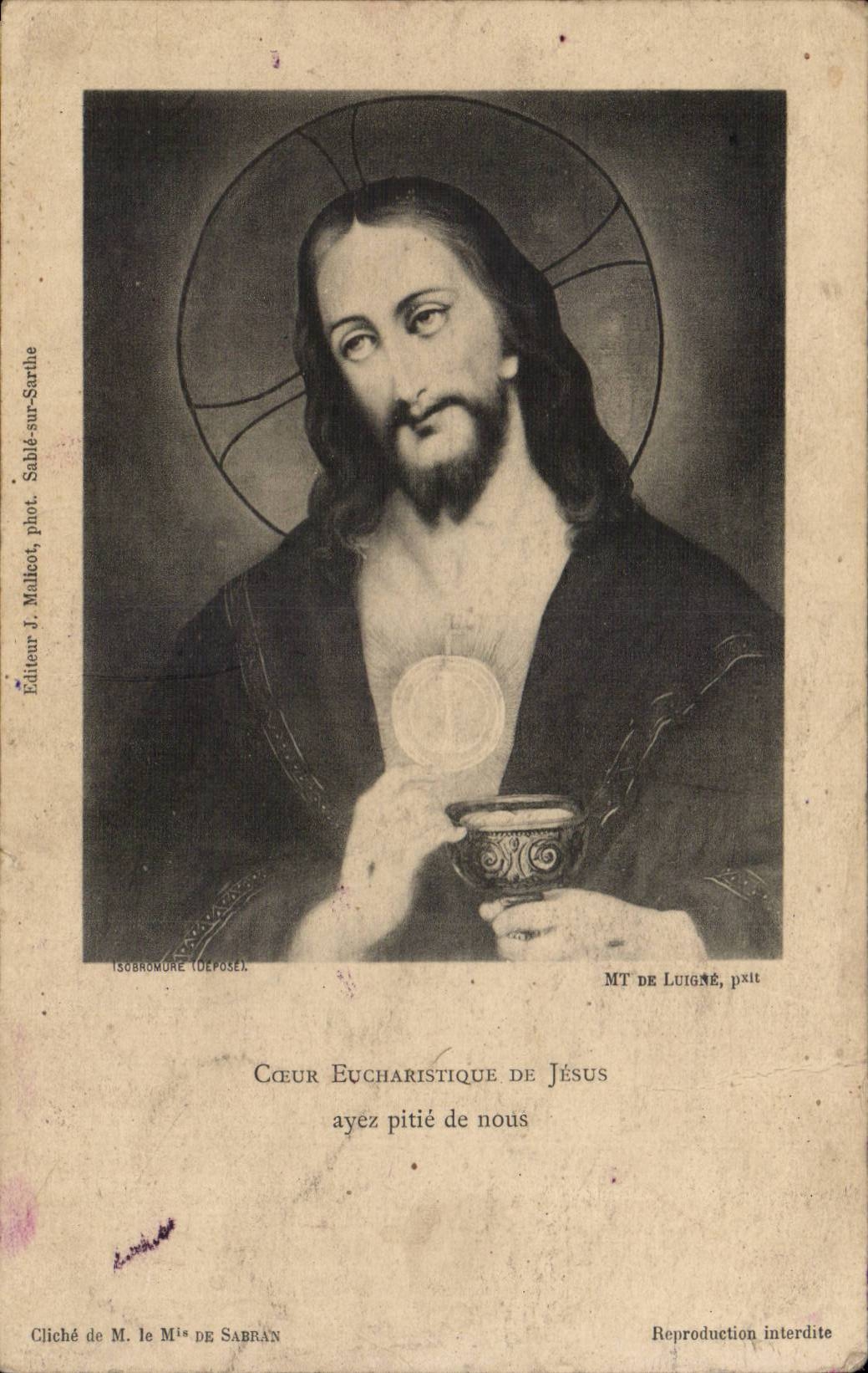 CPA eucharistic Fantasy Heart of Jesus have pity of us