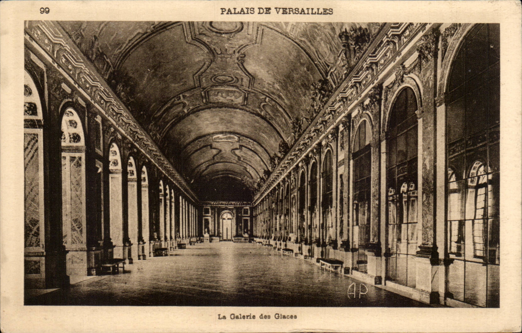 CPA Palate of Versailles Gallery of the Ices