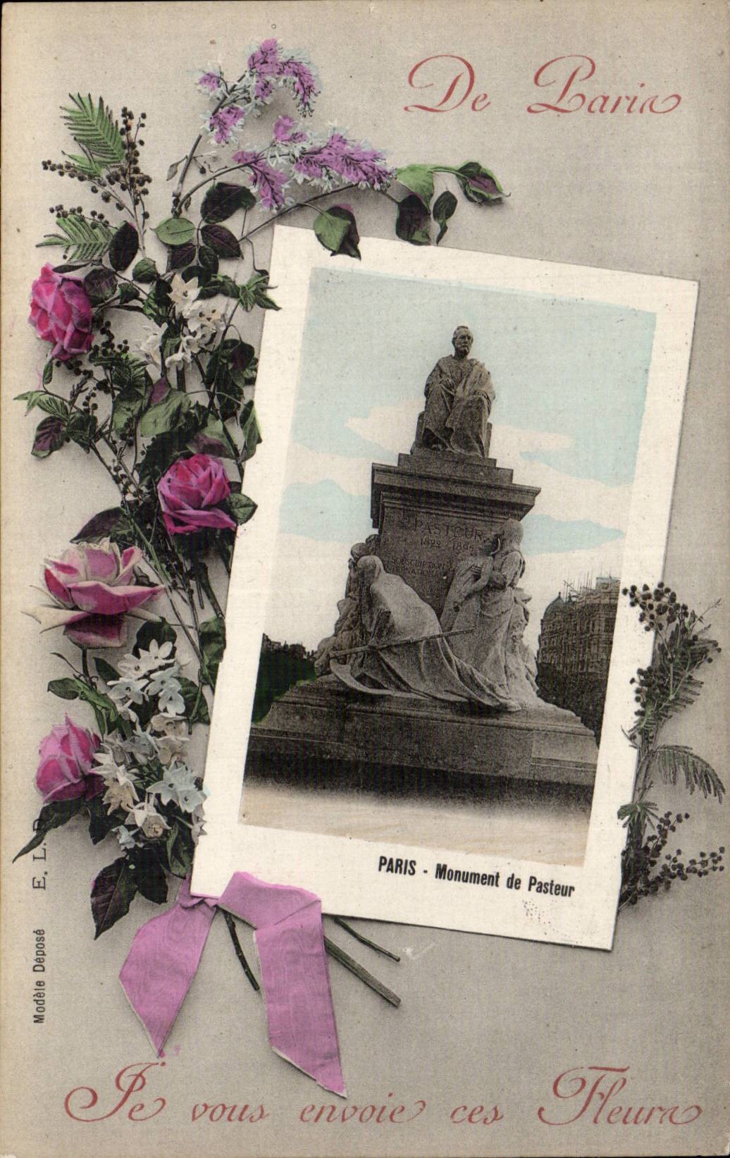 Paris CPA Monument de Pasteur