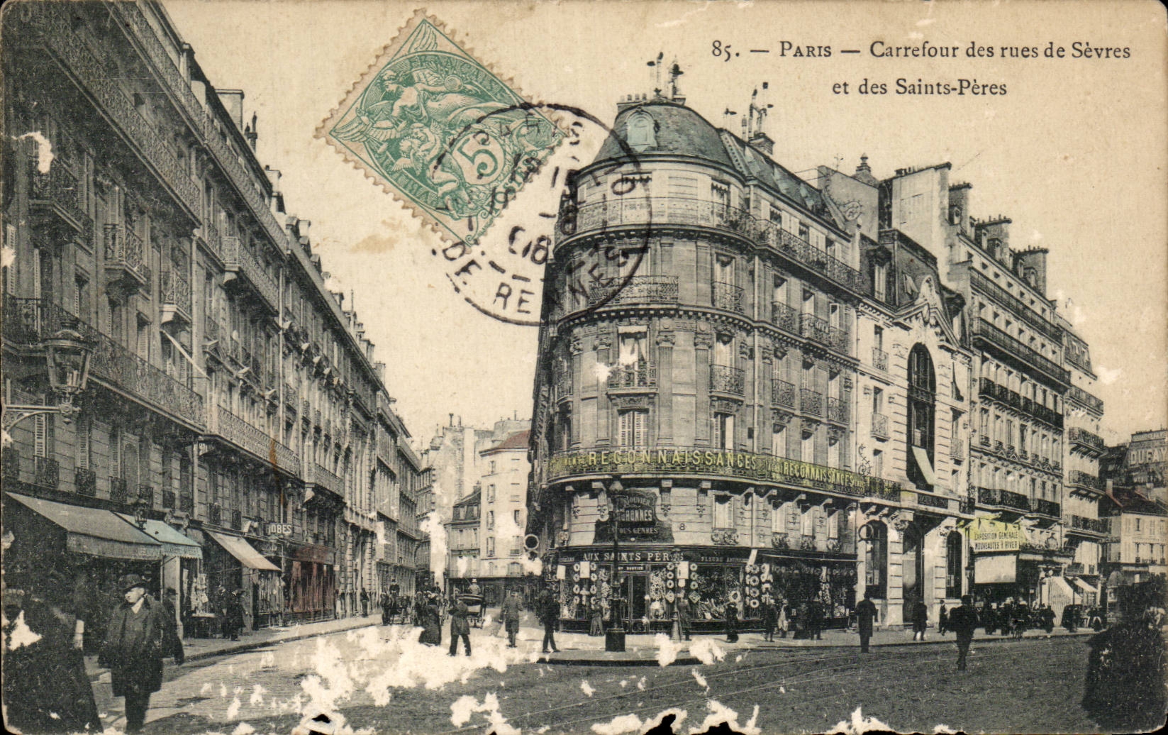 Paris CPA Carrefour of the streets of Separate and the Saints Fathers