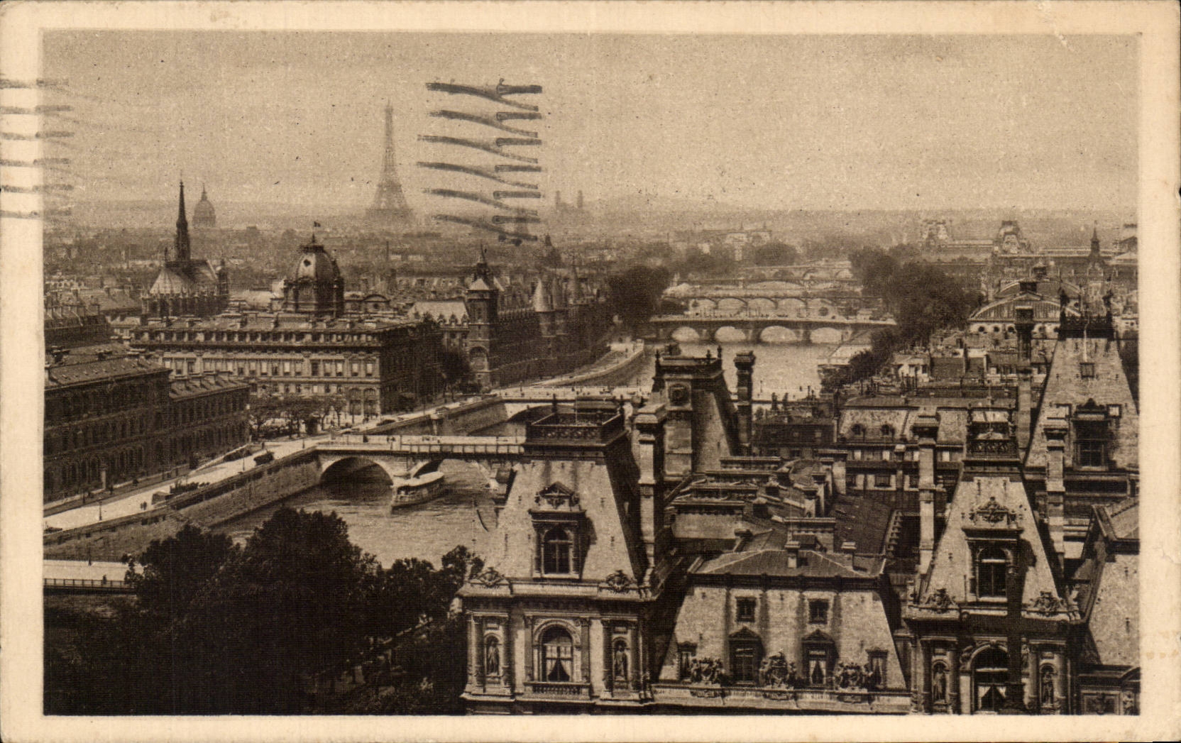 Paris CPA Vue des sept ponts prise de Saint Gervais