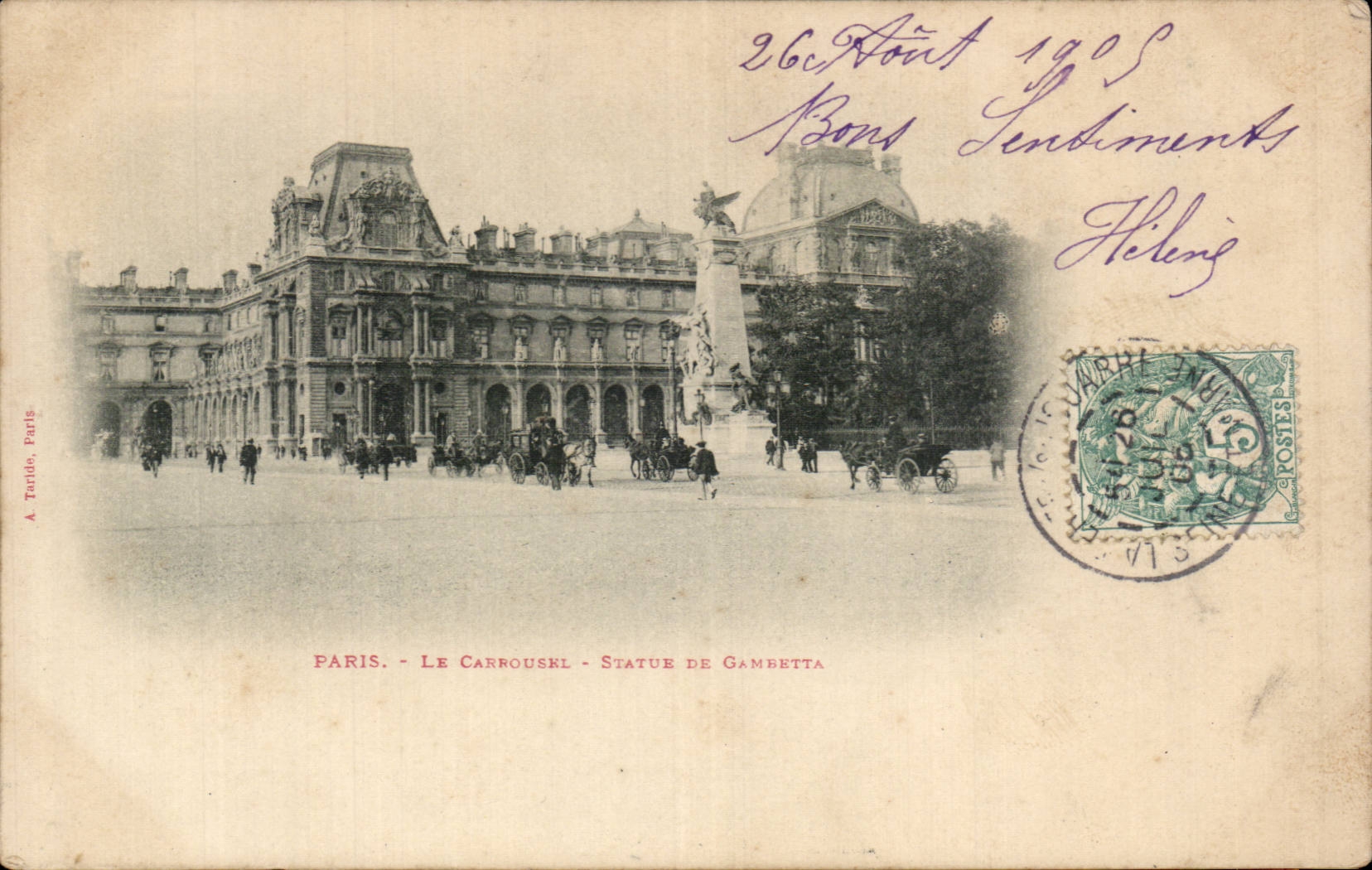 Paris CPA Le carrousel Statue de Gambetta