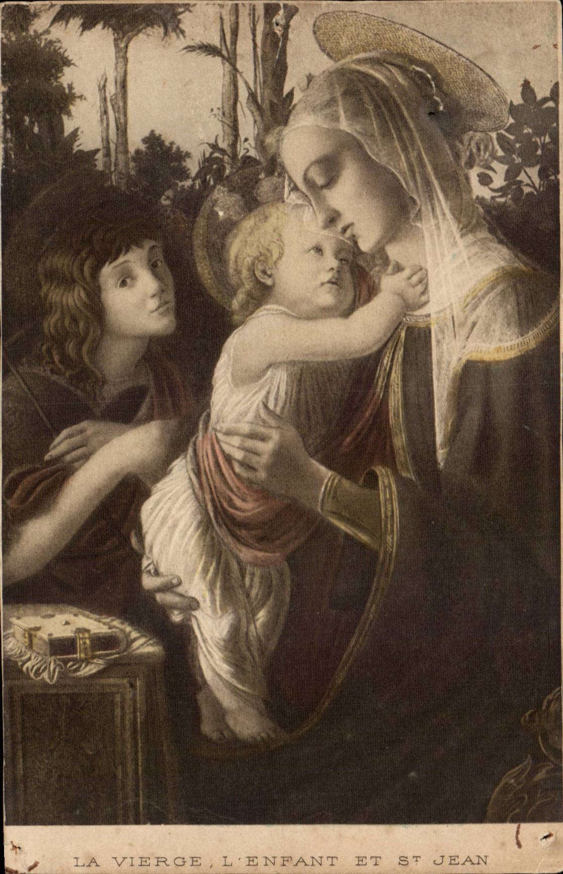 CPA the Virgin the child and St Jean