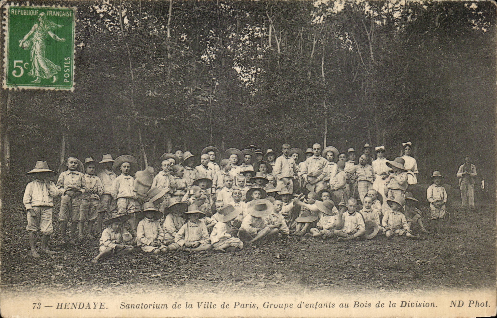 Hendaye CPA Santorium of the town of Paris Groups children with the wood of division TOP