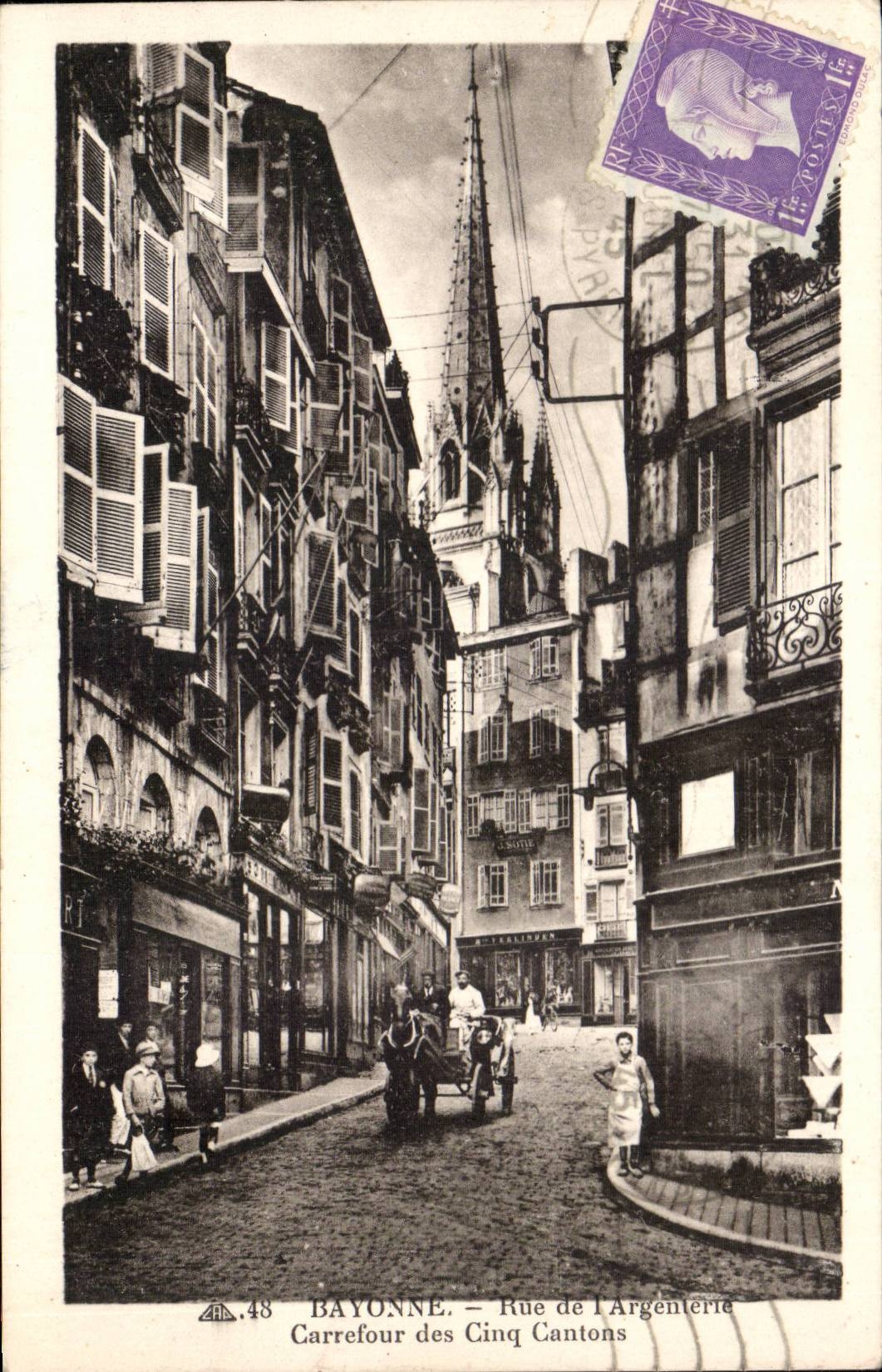 Bayonne CPA Street of silverware Crossroads of the five cantons