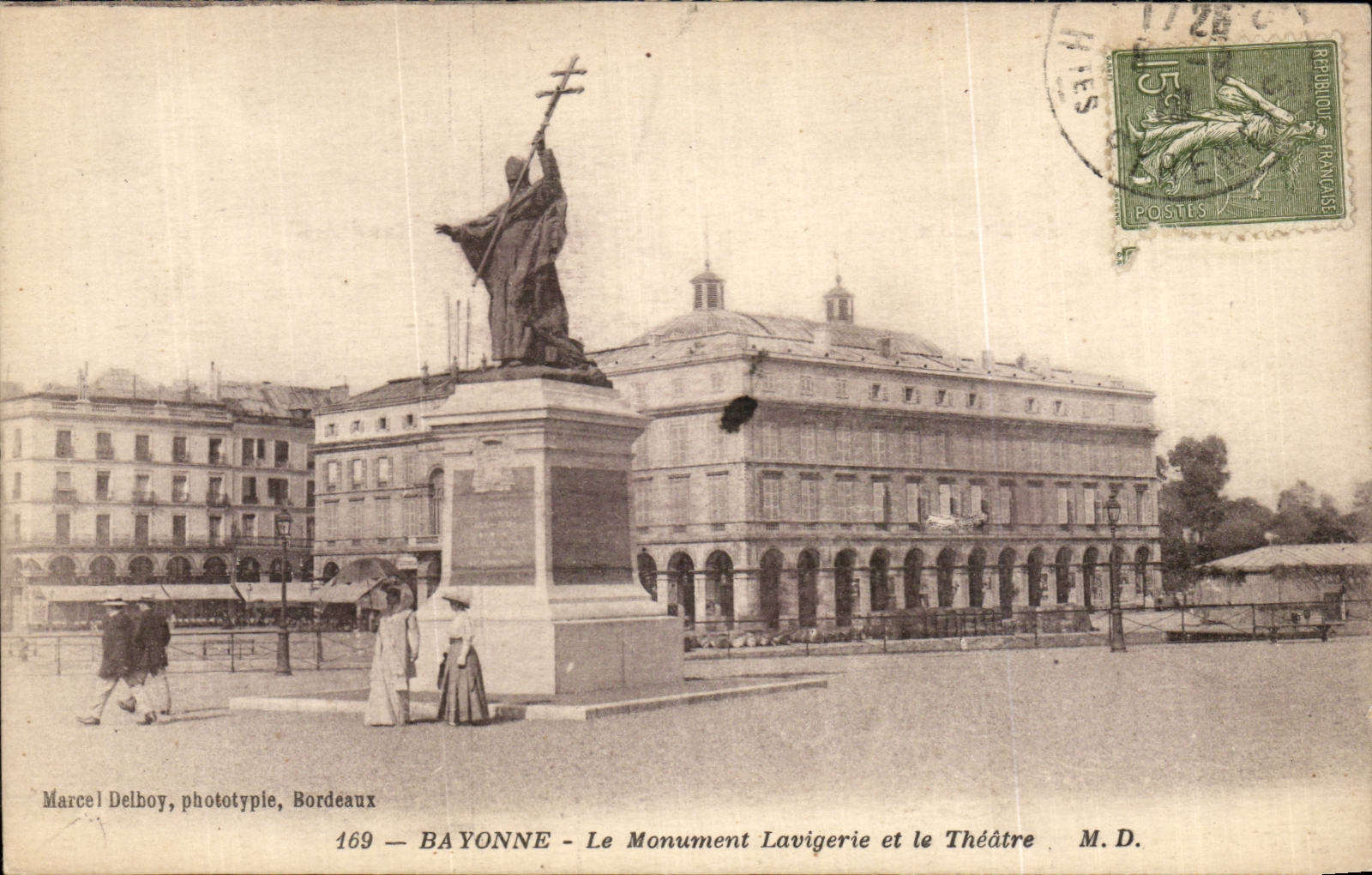 CPA Bayonne the Lavigerie monument and the theater