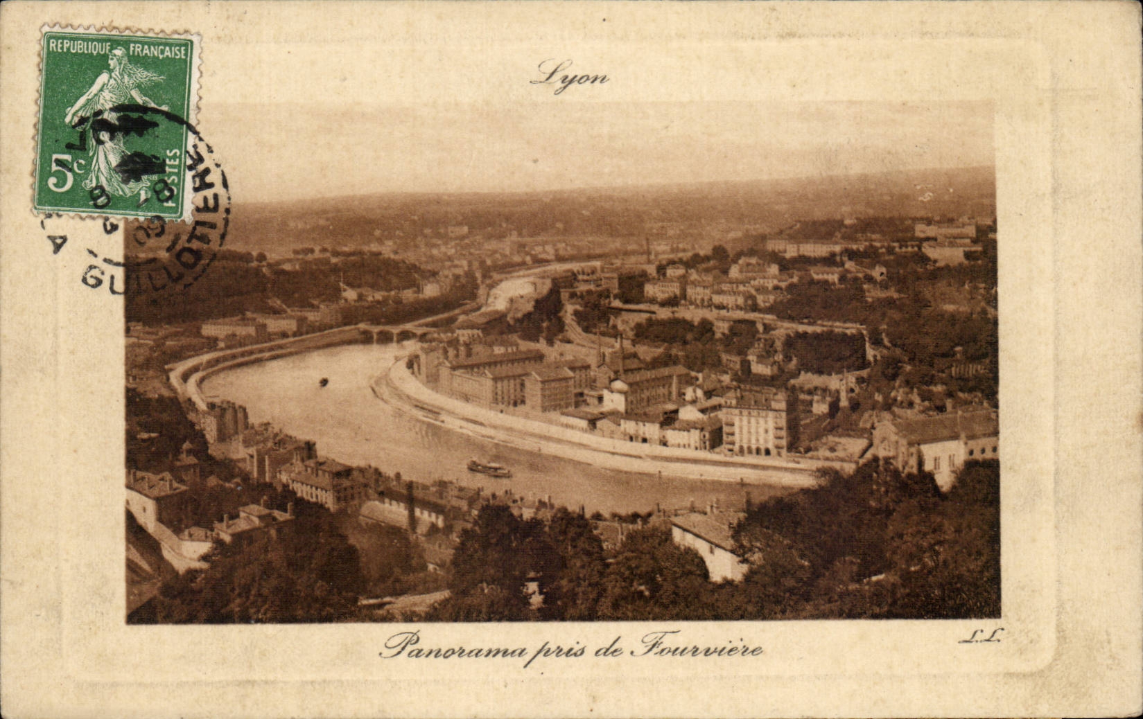 CPA Lyon Panorama taken of Fourviere