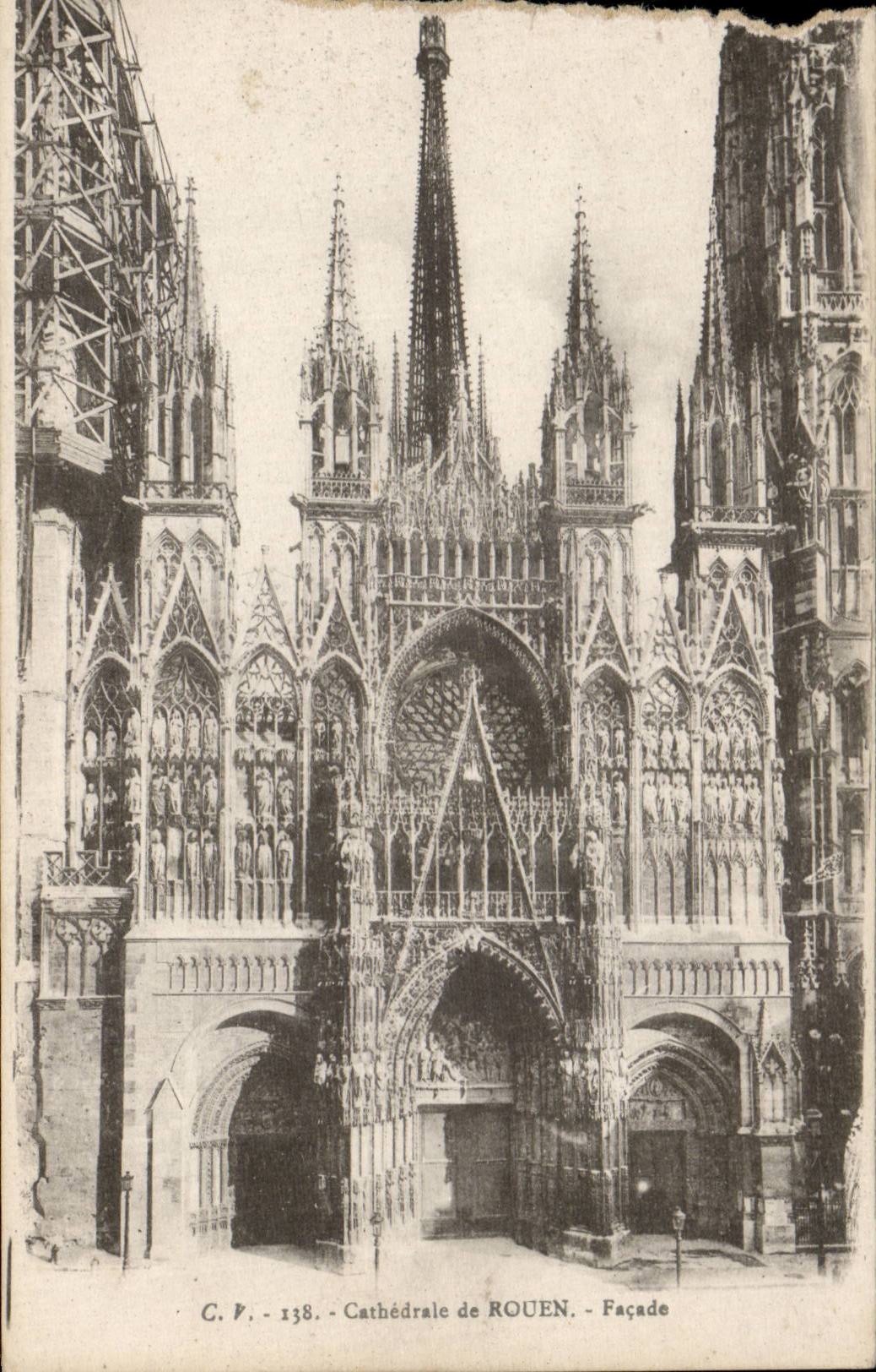CPA Rouen Cathedral Frontage