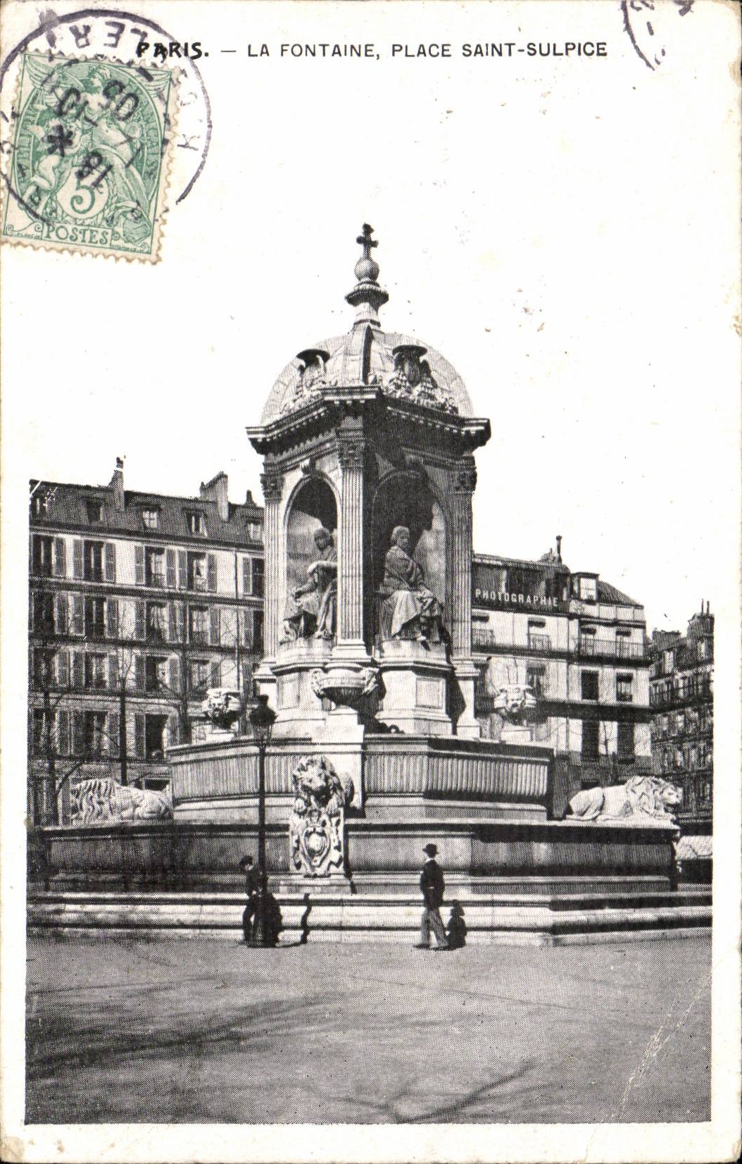 Paris CPA Fontaine Place Saint Sulpice