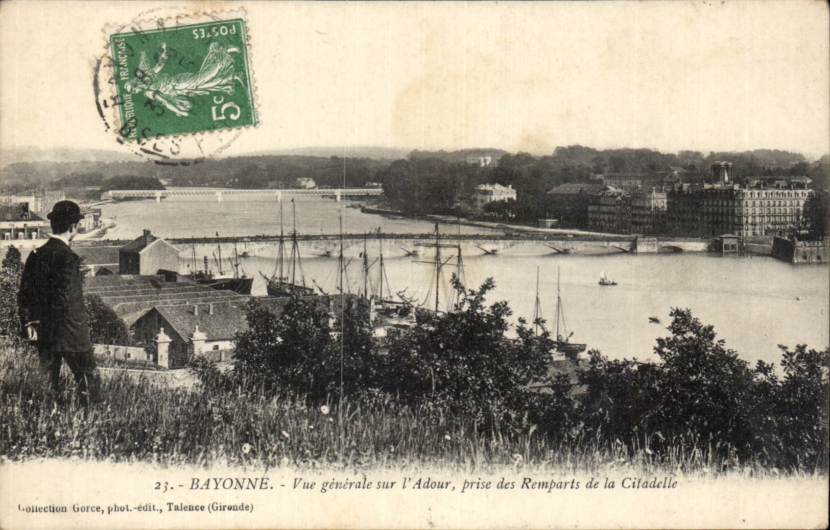Bayonne CPA View on Adour taken of the walls of the citadel