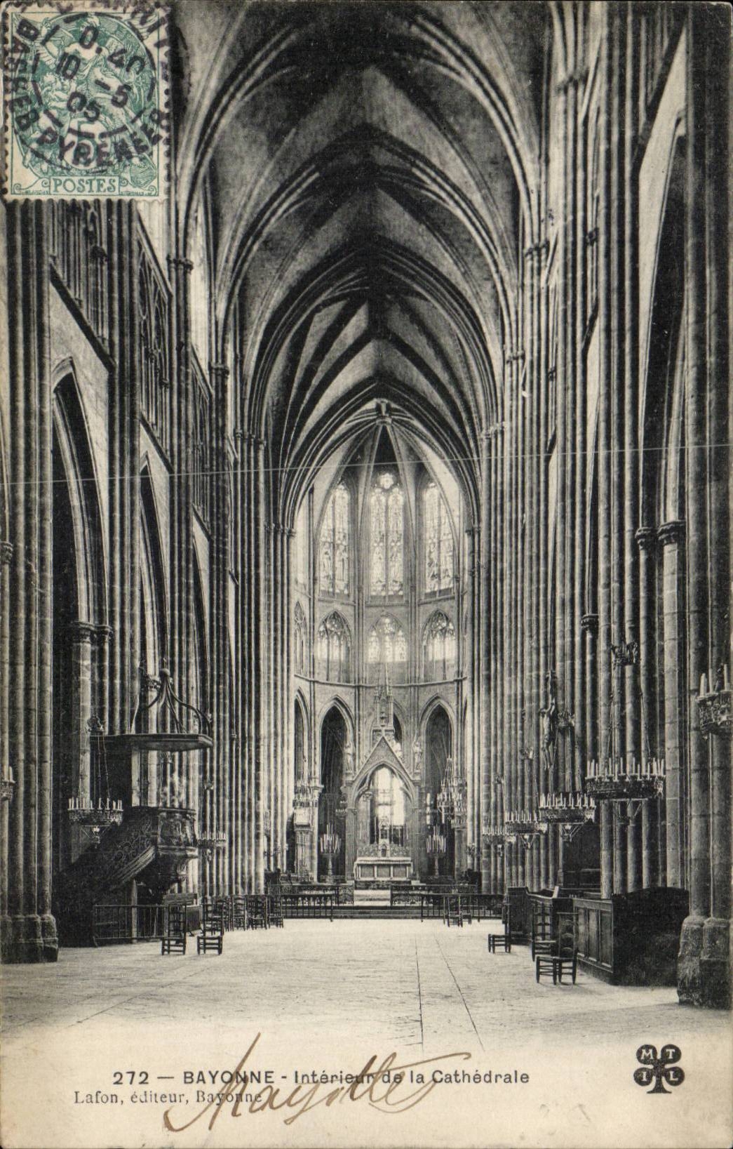 Interior Bayonne CPA of the cathedral