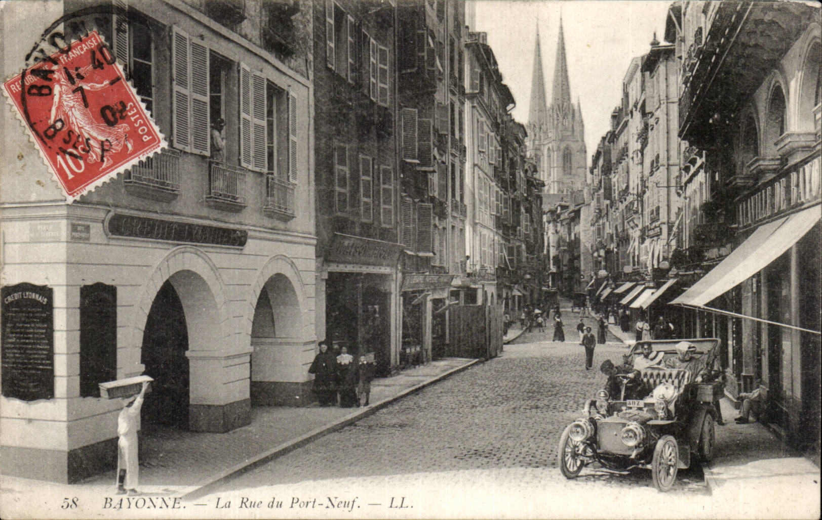 Bayonne CPA the street of the New Port Automobile Credit Lyonnais