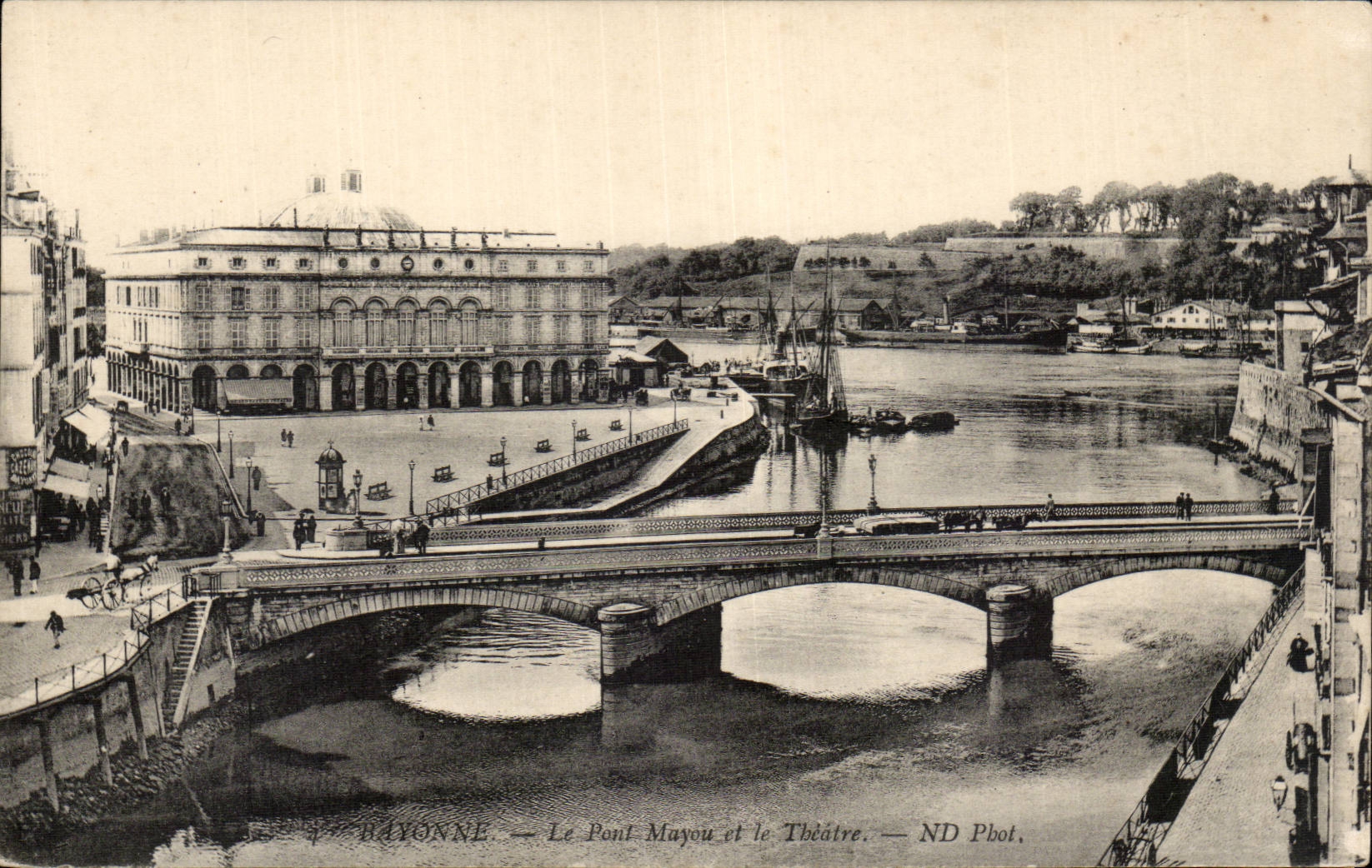 Bayonne CPA the bridge mayou and the theater