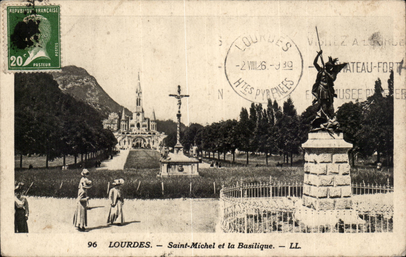 CPA Lourdes Saint Michel and the basilica