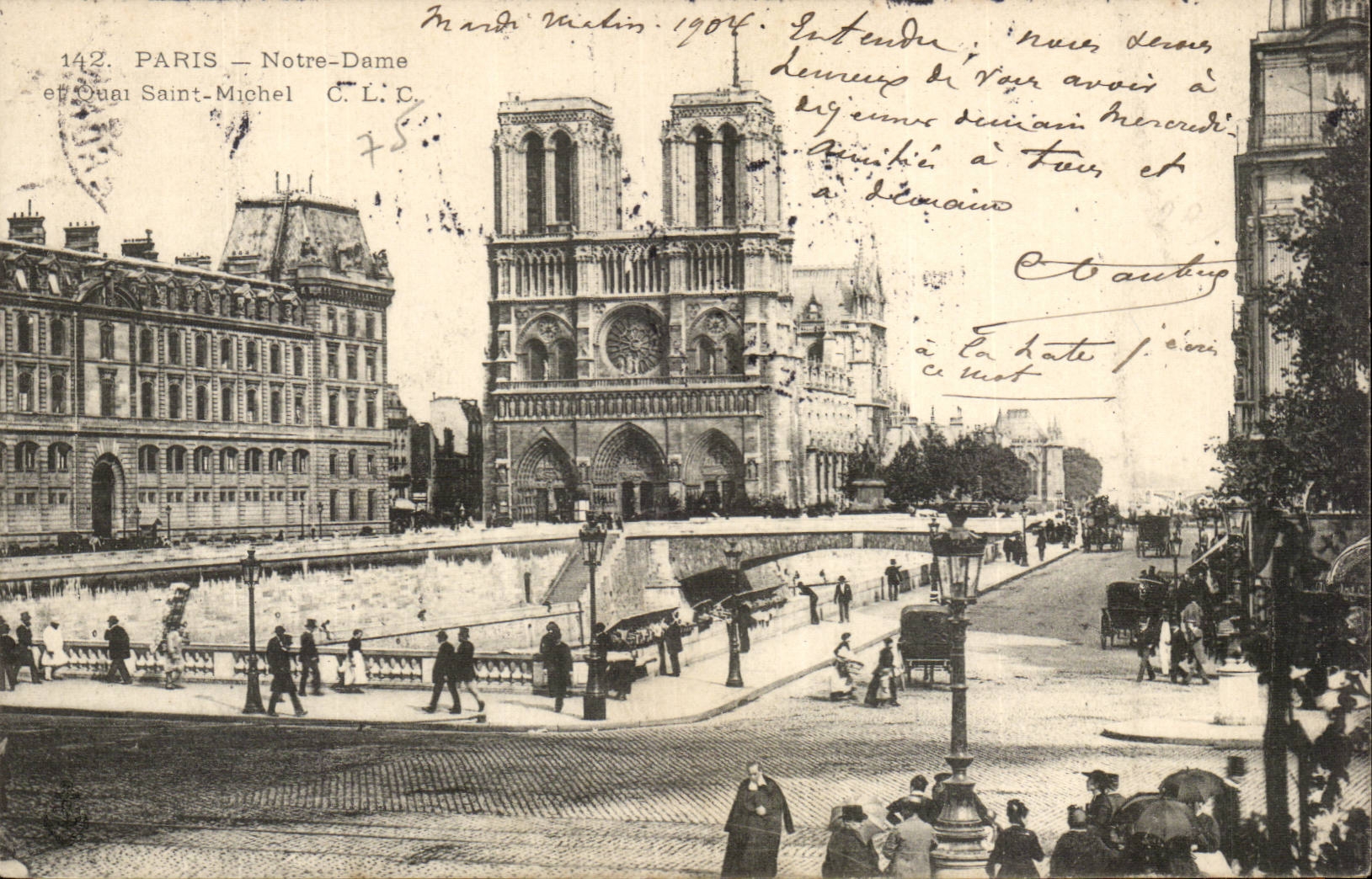 CPA Paris Notre Dame et quai Saint Michel