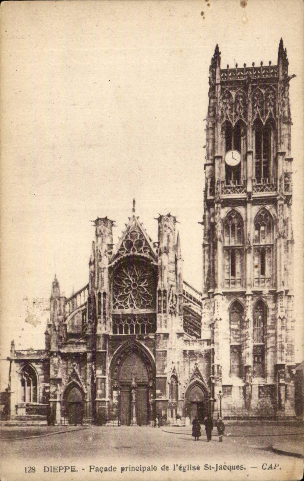 CPA Dieppe Hauptfront der Kirche Str Jacques